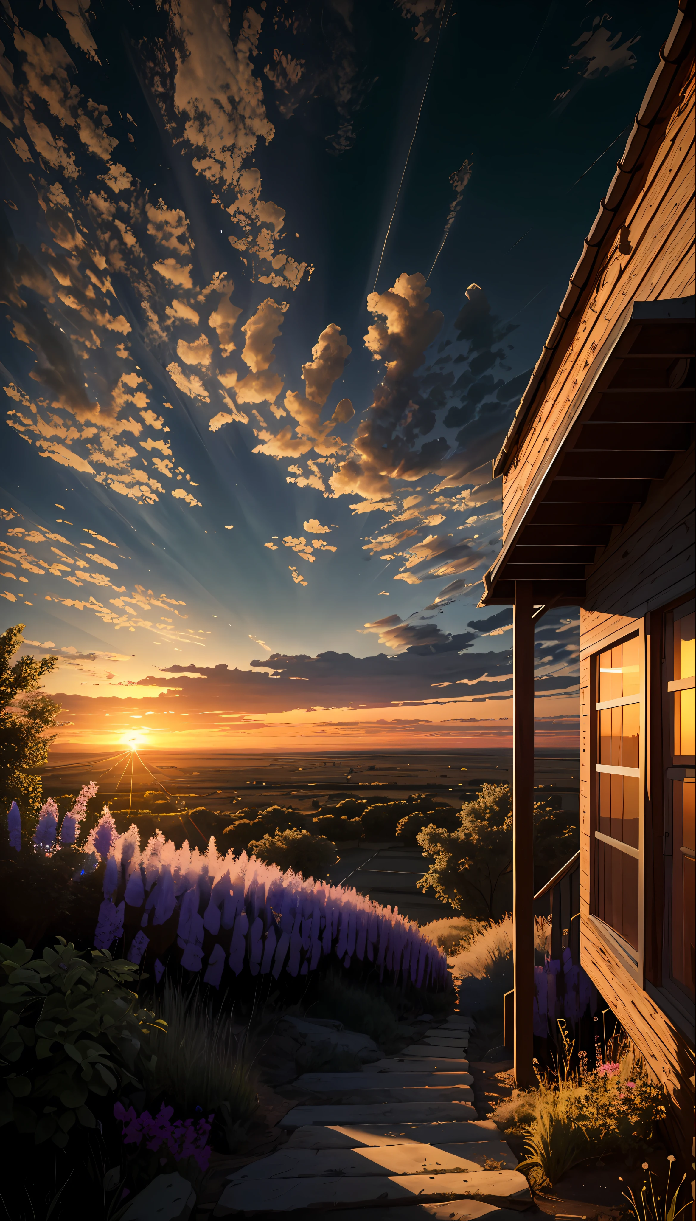 highres, imagination, (realistic), clear skies, composition, sunset, (hdr:1.5), outdoors, intricate details,