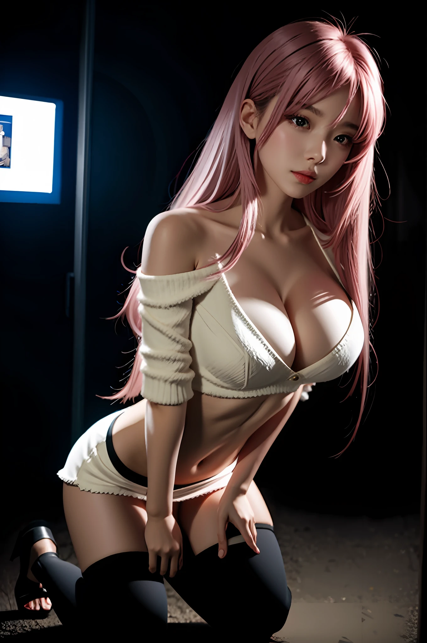 Realistic, realistic details, details
break
1 girl, beauty, seductive face,, fine skin, anicos_inori, pink hair, long hair, navel, parted sleeves, bare shoulders, center opening, cleavage, middle chest, hair clip with long feathers, hair ornament, red eyes, thigh height,, full body, watch viewer,
Break, Another World, Miniskirt, Darkness
, simple background. Kneeling. Get on your knees.
break
Perspective, blurry background, third rule, sharp focus, depth of field
break
(Urzan-6500-V1.1:0.2)