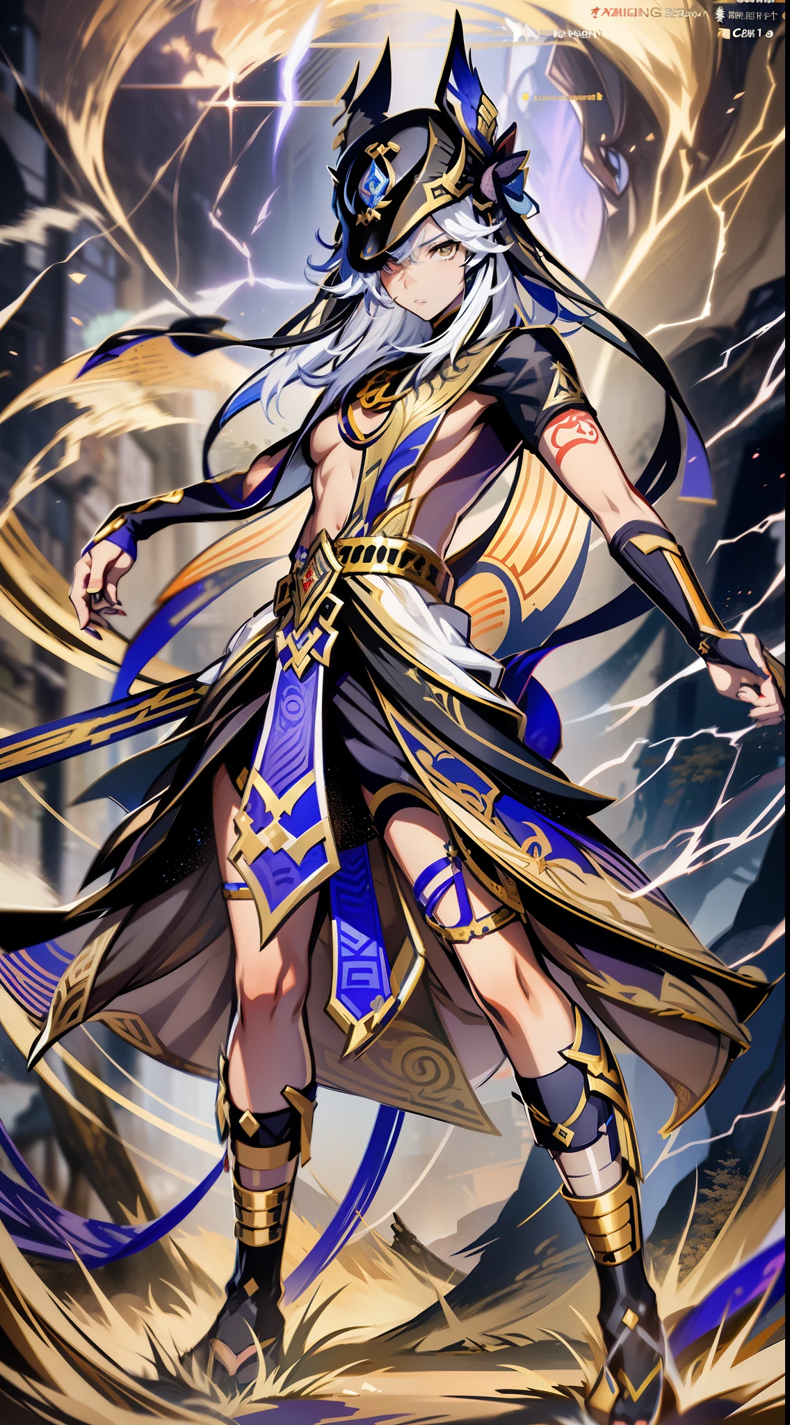 a close up of a person in a costume with a sword, concept art inspired by Huang Shen, pixiv, shin hanga, keqing from genshin impact, genshin impact character, zhongli from genshin impact, genshin, genshin impact style, official character art, ayaka genshin impact, fus rei, character artwork