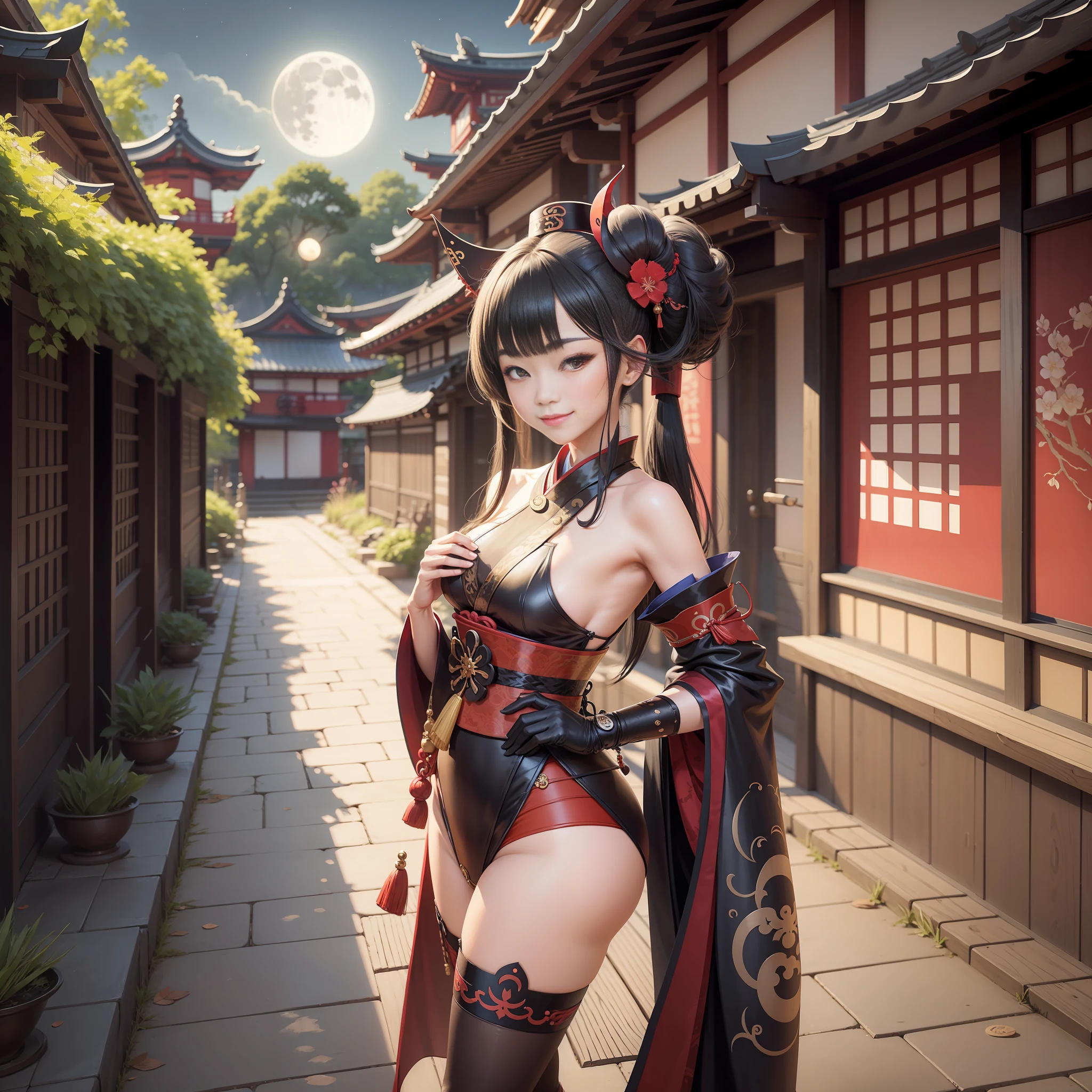 Genshin, Ganyu, stockings, black, moon, smile --auto --s2
