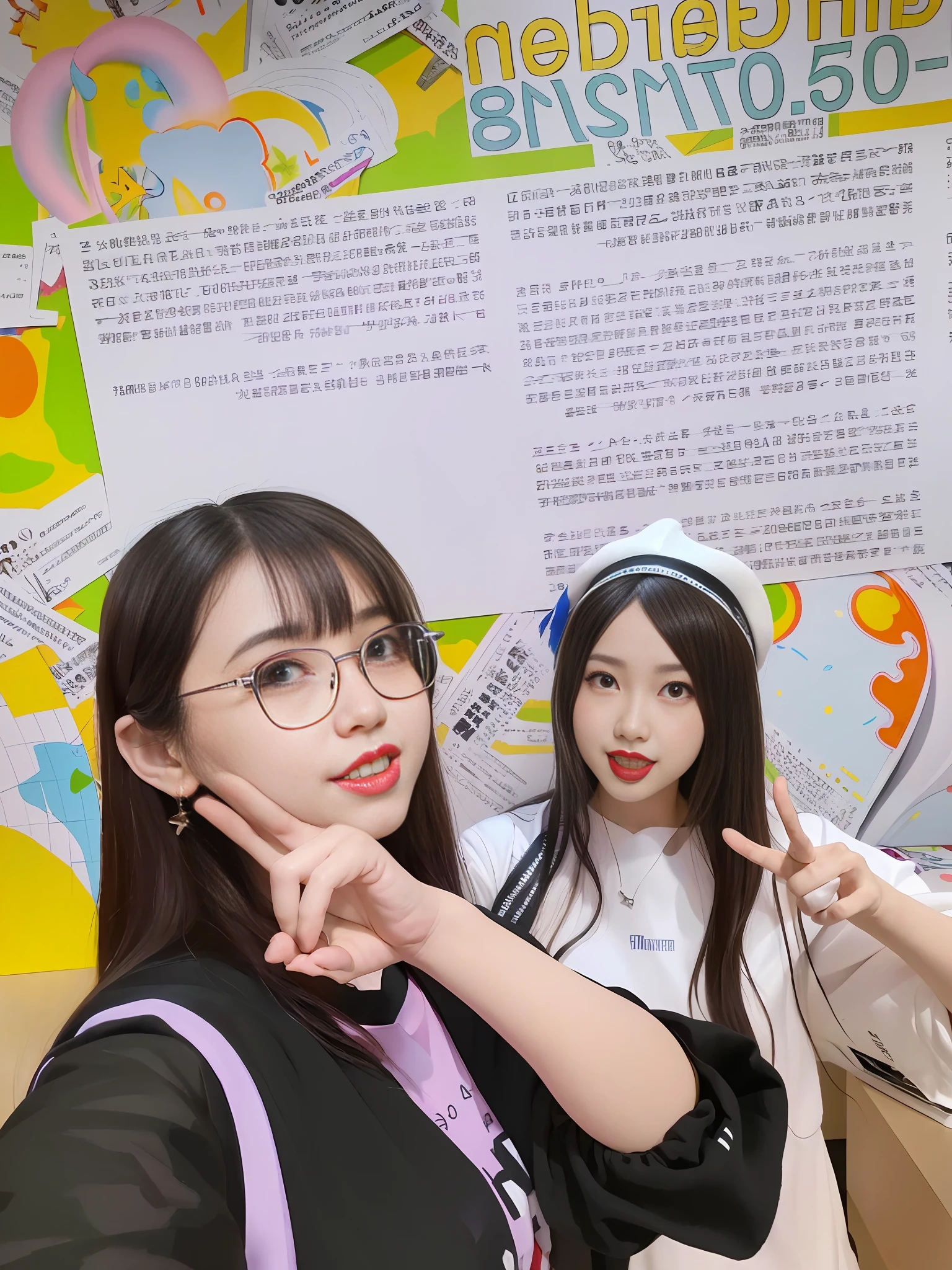(Poster photo collection, stable diffusion + CGSTATION mode), (two women taking photos, (Belle Delphine: 1.2 + Nixeu + Ruan Jia + Artgerm: Sakimichan), (Wu Xixian + Ye Wenfei: extra characters; 8K+ Selfie Style: Background and Subject), Sakimichan: Feature Emphasis, (🔞: 0.5+🤡: 0.5 Zmonzheng))
