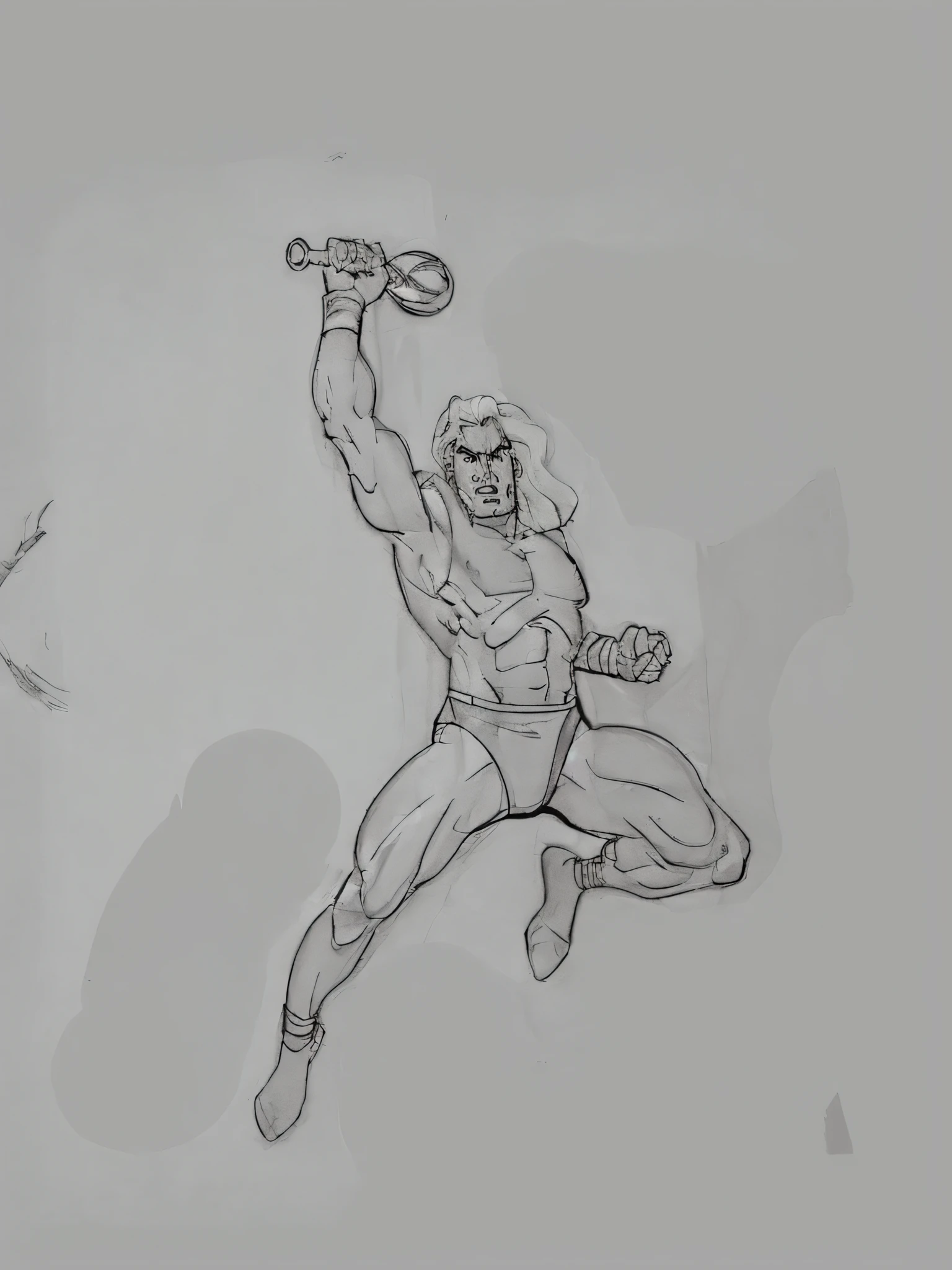 a drawing of a man holding a baseball bat in his hand, heroic action pose, heroic male pose, lineart ink, vector, heavy shadow style frank miller, heavy outlines, bold lineart, heroic kick pose, comic book concept art, comic book drawing, line sketch, heroic proportions figure, heroic jump pose, dnd goliath character concept,  Heman style, thick outlines, 90's comic book character design