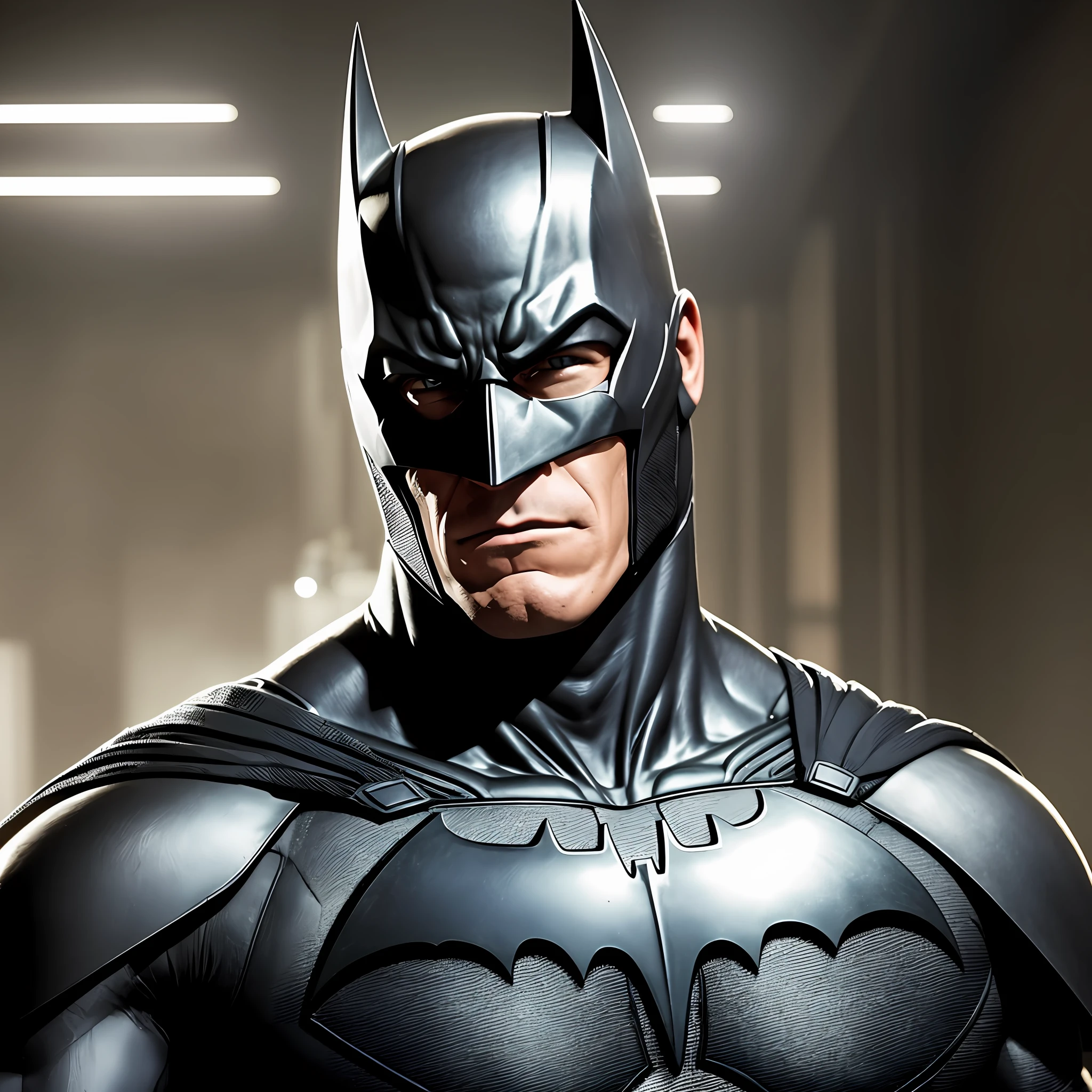 alta resolução, (obra-prima:1.4), super detalhada, estrelas, vistas de cima, espaço, flutuante, "John Cena as Batman," a scene of John Cena dressed as Batman. The environment is dark and gritty, with a sense of danger and mystery surrounding the scene. The camera is focused on close-ups of Cena's face and body, with a detailed and dynamic photography style. The artistic medium is photography, with a focus on creating a sense of texture and depth. The techniques used include lighting and composition. The color palette is dominated by shades of black and gray, with touches of gold and silver. Batman's costume is a sleek and modern representation of the classic design, with intricate details and a sense of power. Cena embodies the character of Batman with a sense of strength and authority, ready to take on any challenge that comes his way. The result is a stunning photograph, with a sense of mystery and intrigue emanating from Cena as he portrays the iconic character of Batman. —c 10 —ar 2:3 --auto --v 6 --s2