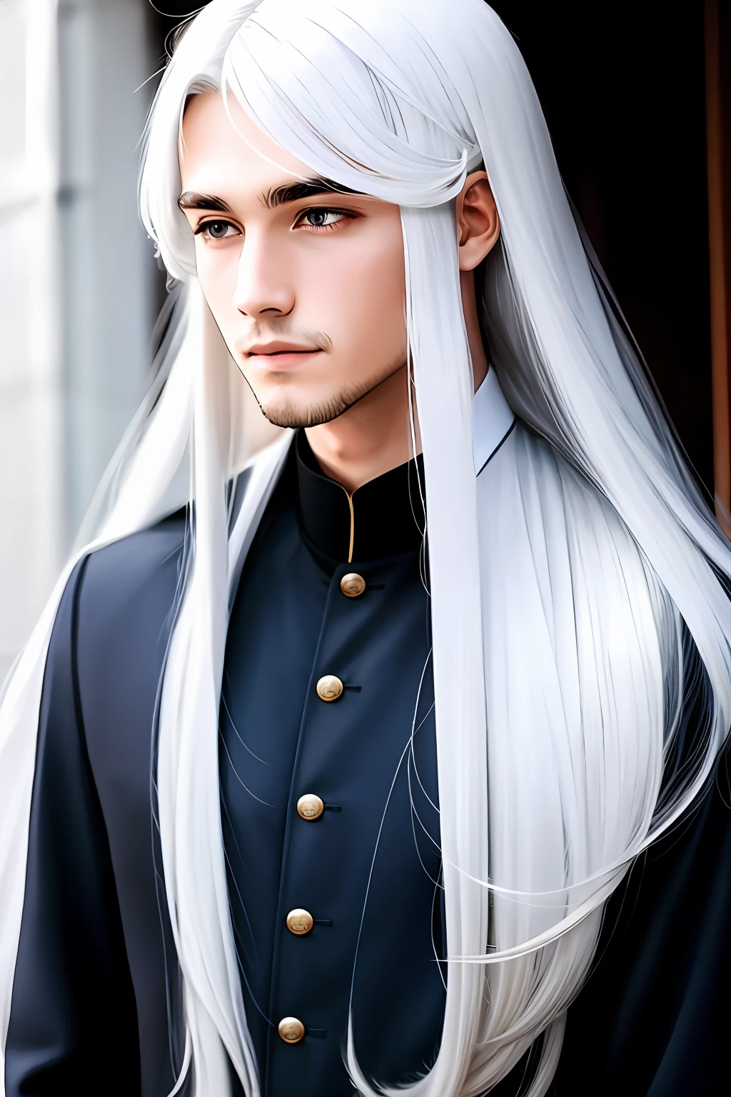 Guy
Long white hair