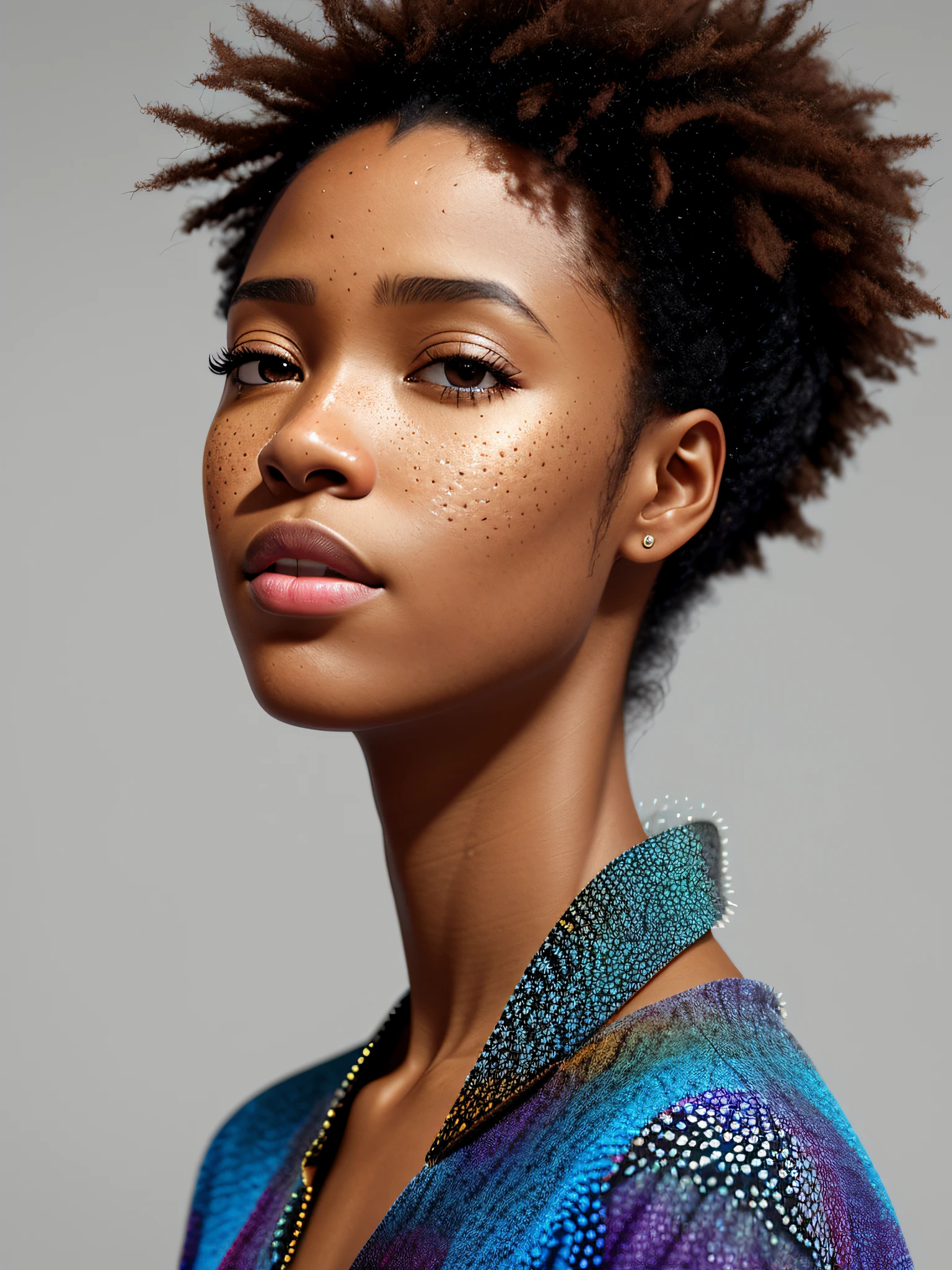 african woman, short dress, posing, ultradetailed, HD, 8K, highlights, good lighting, ((art by Emmanuelle Moureaux and (Wangechi Mutu:1.1))), , small freckles, nostalgia, high detail professional photography, detailed skin, textured skin, skin pores, skin details, ((detailed pupils)), high details, photorealistic, sharp focus, nikon d7500 24mm, f/1.4, ISO 100, 1/1600s, UHD 64k, RAW, unedited photo , depth of field, bokeh , dramatic