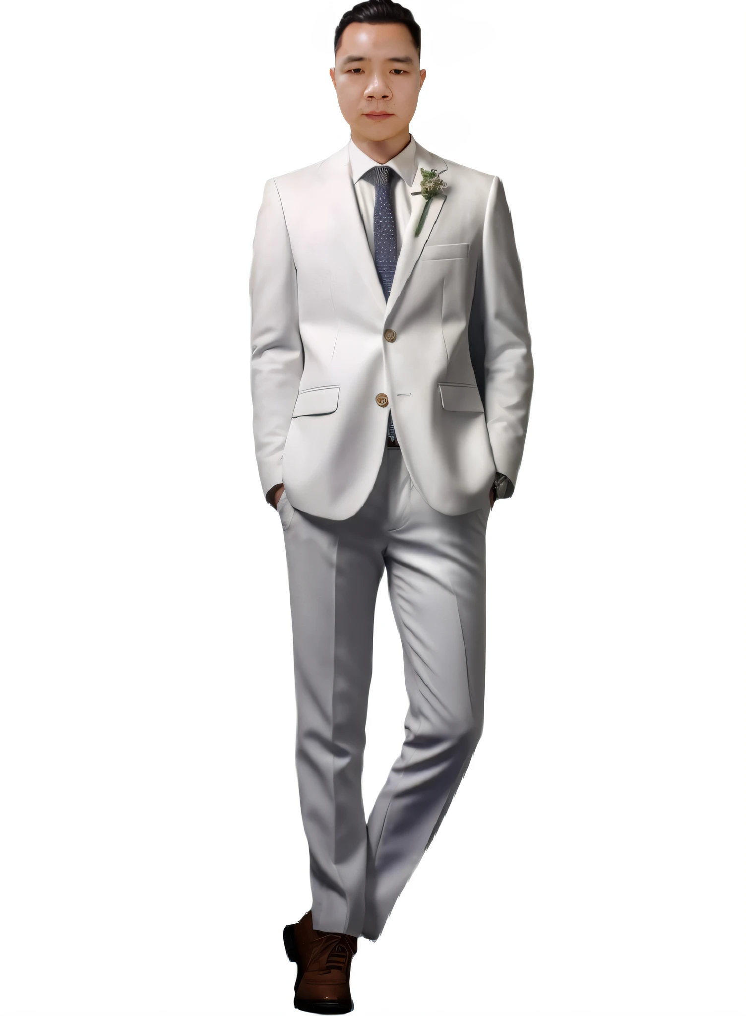 arafed man in a white suit and tie standing in front of a black background, white suit, wearing white suit, white suit and black tie, formal attire, formal suit, wearing a white tuxedo, elegant suit, wearing a stylish men's suit, high quality suit, luxurious suit, suit, wearing fashion suit, wearing suit, stylish suit, white uniform