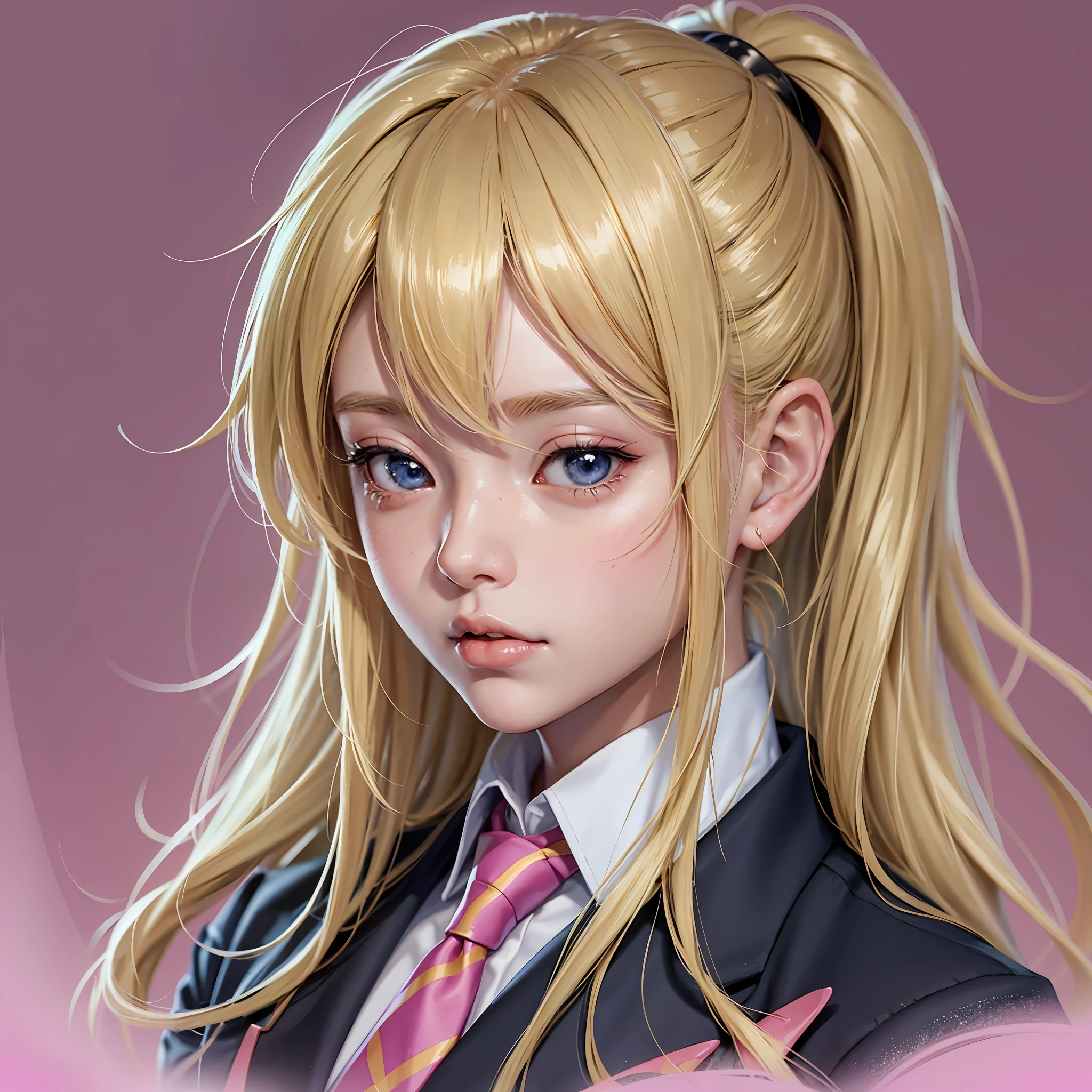 a close up of a person with blonde hair and a tie, anime girl named lucy, anime character, rei hiroe, tsukasa dokite, as an anime character, manga character, hunter x hunter, female anime character, anime style character, inspired by Tsubasa Nakai, male anime character, yuyushiki, tsubasa nakai's style --auto --s2