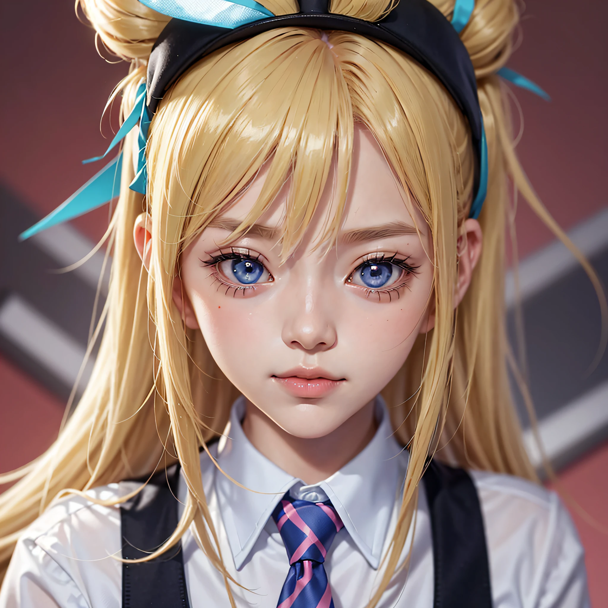 a close up of a person with blonde hair and a tie, anime girl named lucy, anime character, rei hiroe, tsukasa dokite, as an anime character, manga character, hunter x hunter, female anime character, anime style character, inspired by Tsubasa Nakai, male anime character, yuyushiki, tsubasa nakai's style --auto --s2