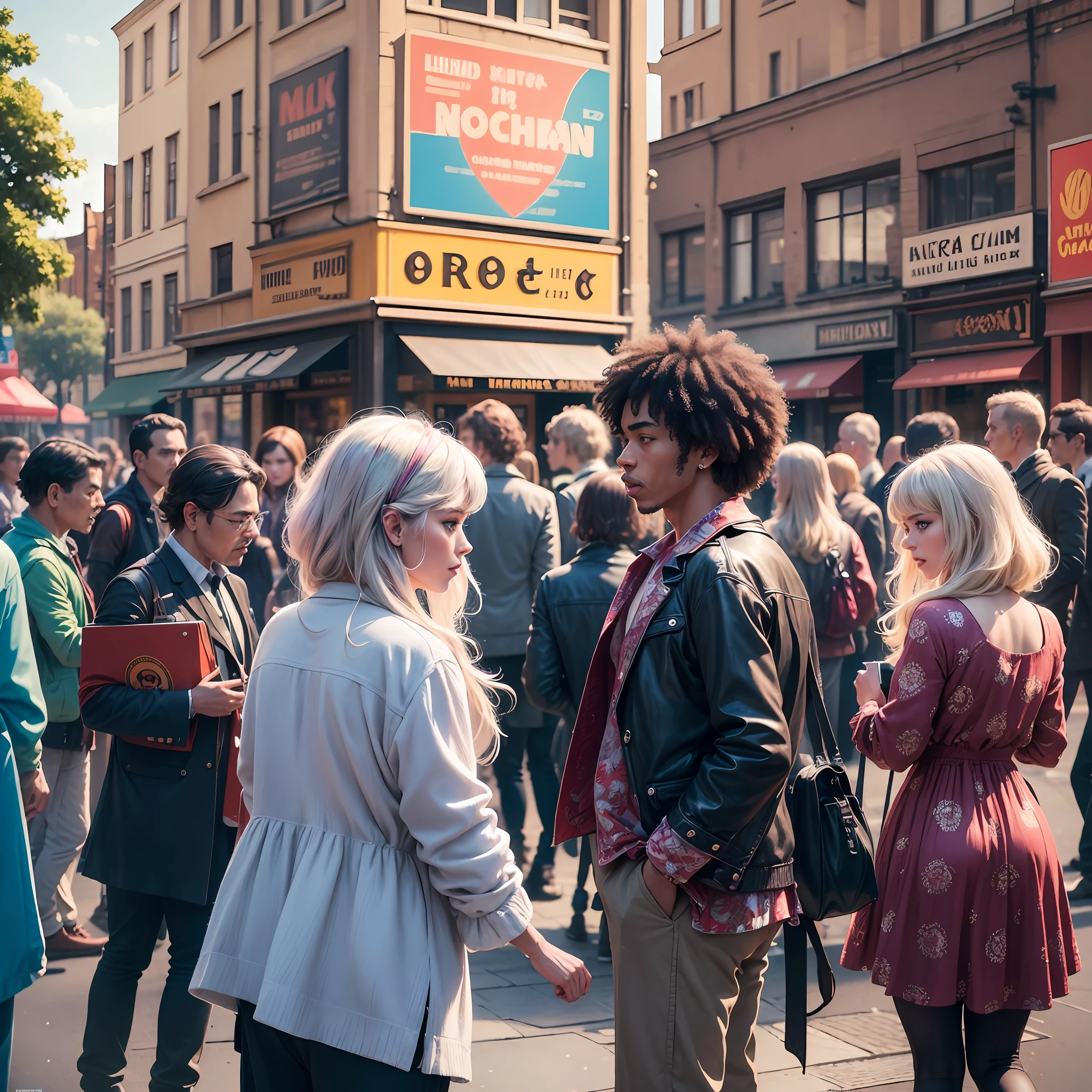 a professional movie photograph of, a (( london in the 1960s)) ((hippie art style)), where the streets are filled with fashionable men and women in flared pants and mini dresses - palpable energy emanates from the music cafes and record shops, and the air is buzzing with the sounds of the beatles, the rolling stones, and jimi hendrix. it's an era of carefree expression and boundary-pushing art, captured in every detail of this image. ultra detailed artistic photography, night sky, detailed
gorgeous faces, , glamour, glimmer, shadows, ultra high definition, 8k, ultra sharp focus, sharp focus photo, uhd, hdr, professionally color graded, perfectly shaded, analog photo, high quality, highres, detail enhancement, 8k, high resolution scan, (photo by nikon d800, 50mm zeiss lens), spotlight --auto --s2
