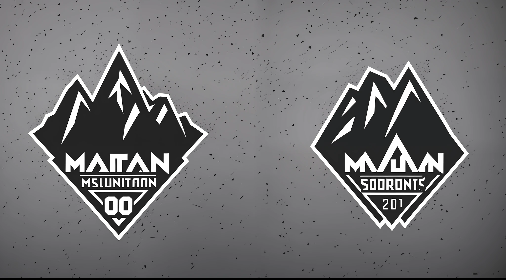 best sports logo, sharp image, typography, a mountain seen from afar by the viewer, vector, central axes, colors: white and black, minimalist, simplified, no background