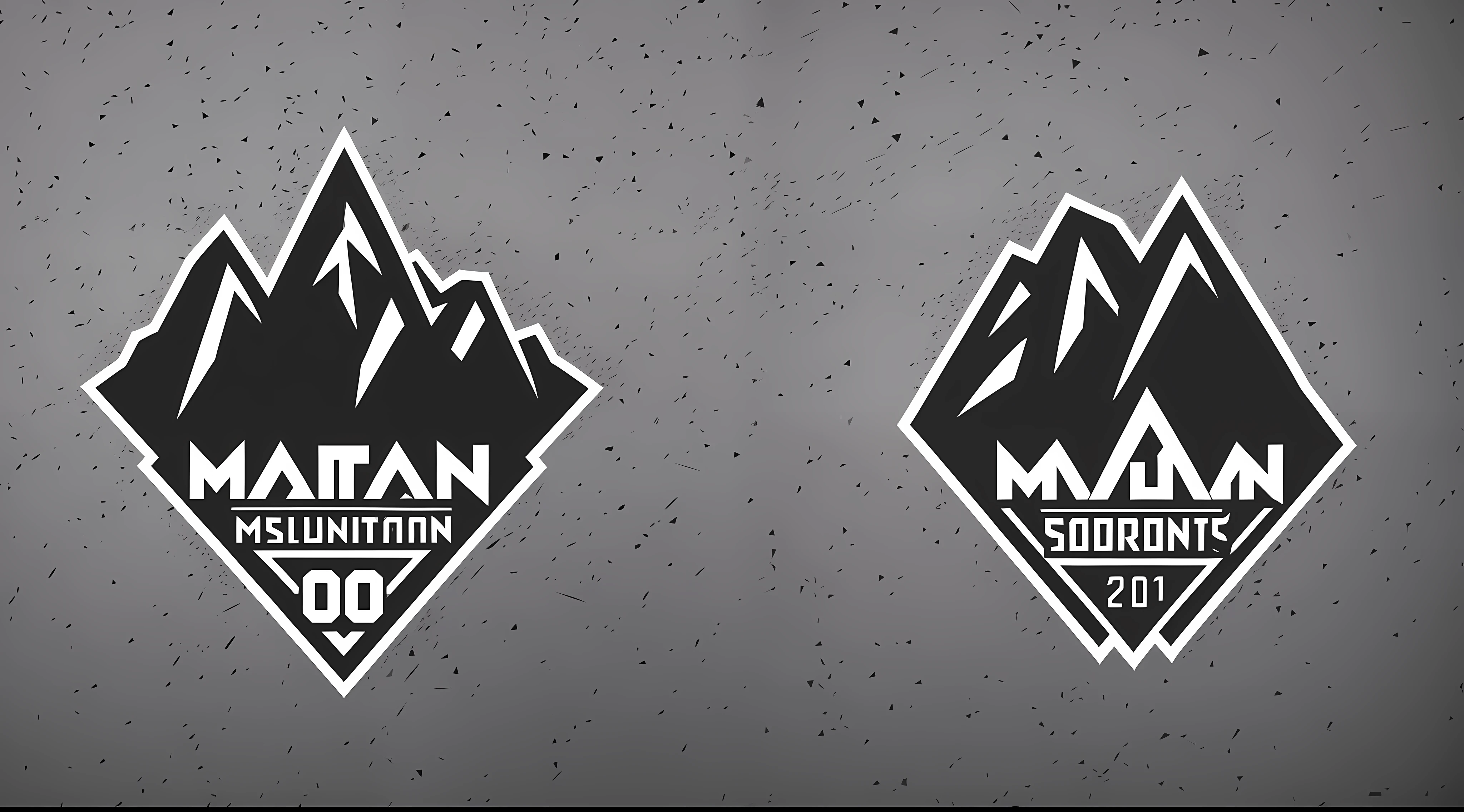 best sports logo, sharp image, typography, a mountain seen from afar by the viewer, vector, central axes, colors: white and black, minimalist, simplified, no background
