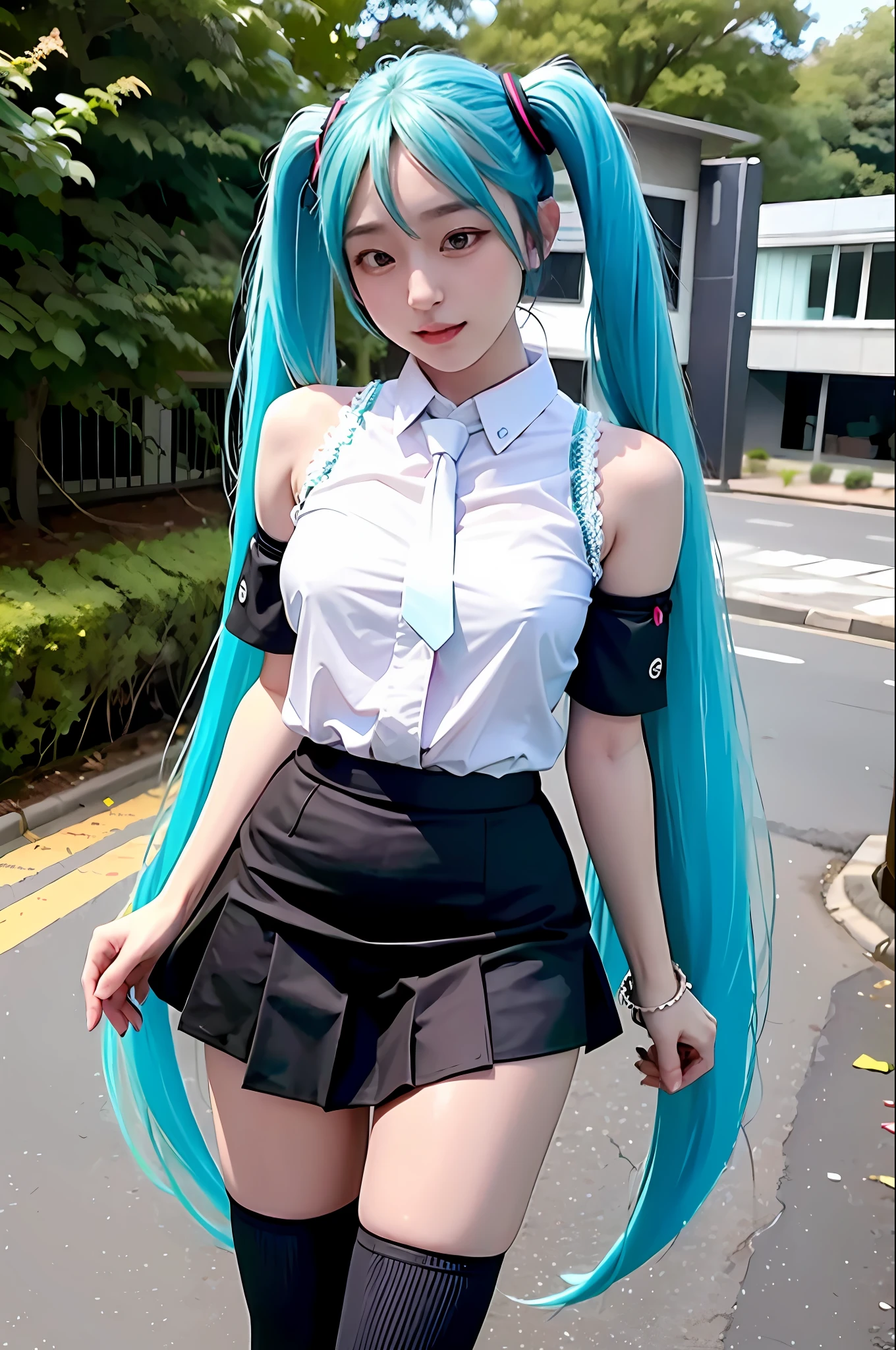 (Big), Cross-Eyed, Drunken Eyes, Hatsune Miku, Outdoor