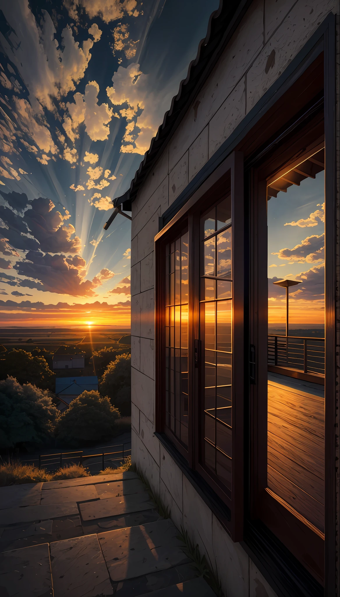 highres, imagination, (realistic), clear skies, composition, sunset, (hdr:1.5), outdoors, intricate details,
