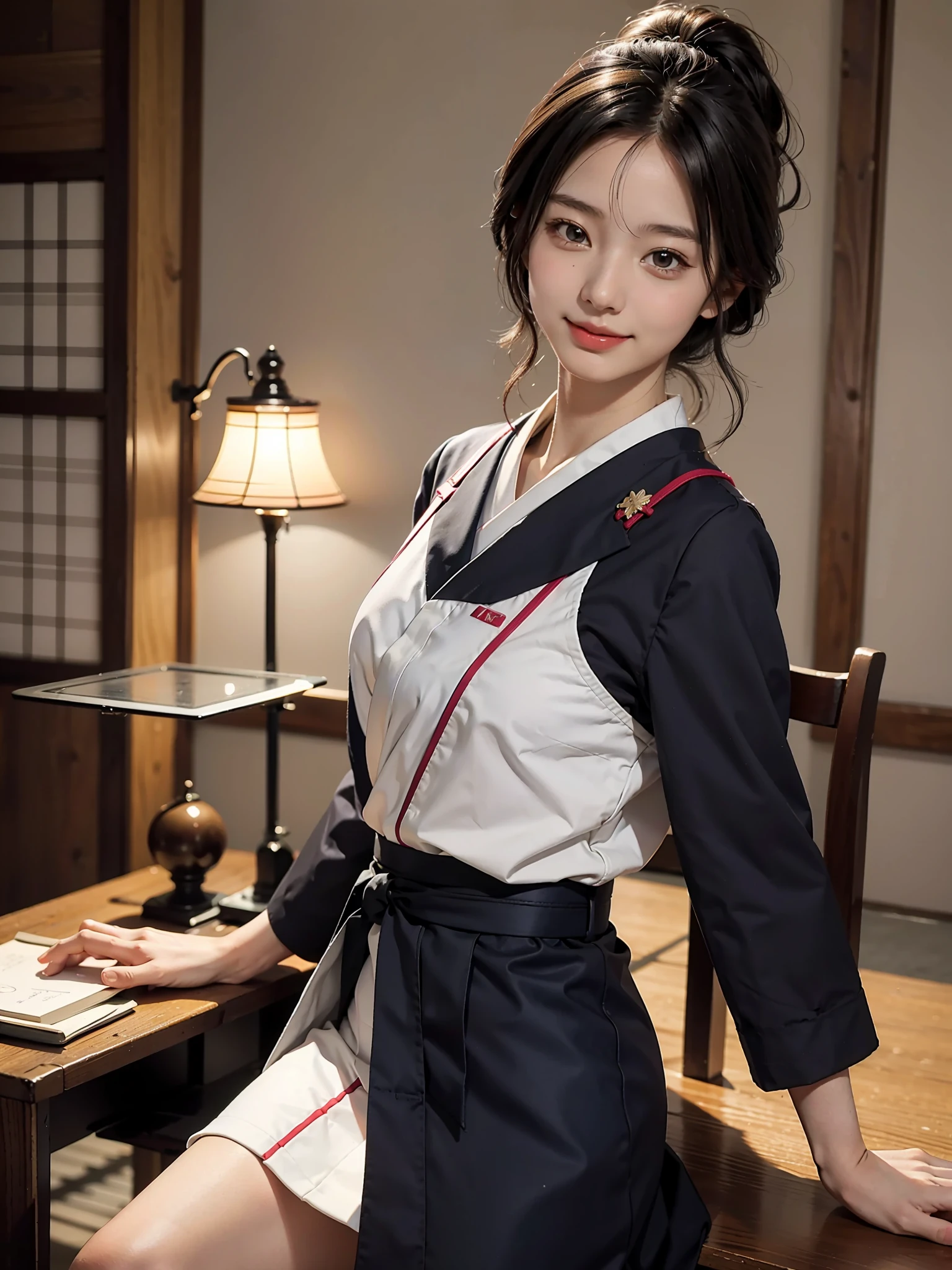 1 girl, Japan uniform, light smile, shiny skin
Best quality, masterpiece, (Photorealistic: 1.4)