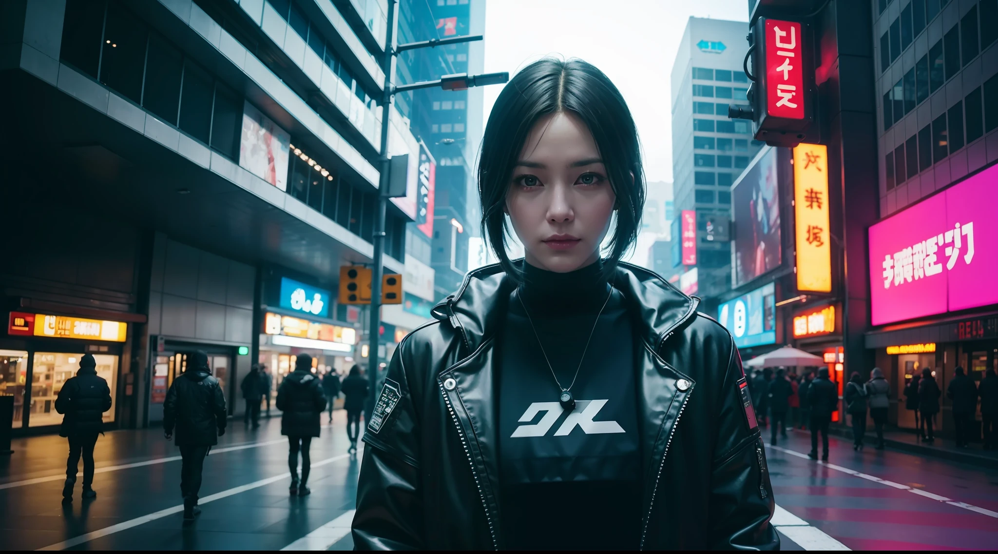 surveillance cameras and cyberpunk digital data streams, vibrant, photorealistic, realistic, dramatic, dark, sharp focus, 8k