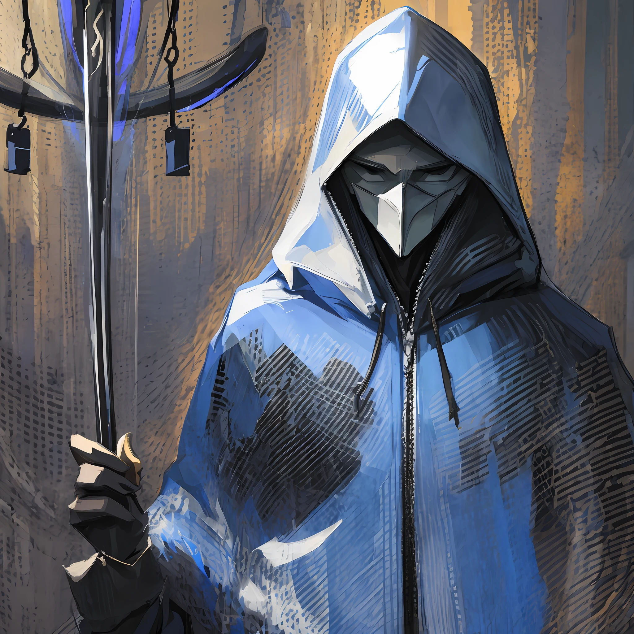 Tarot card the hooded mist man shadowy mysterious faceless