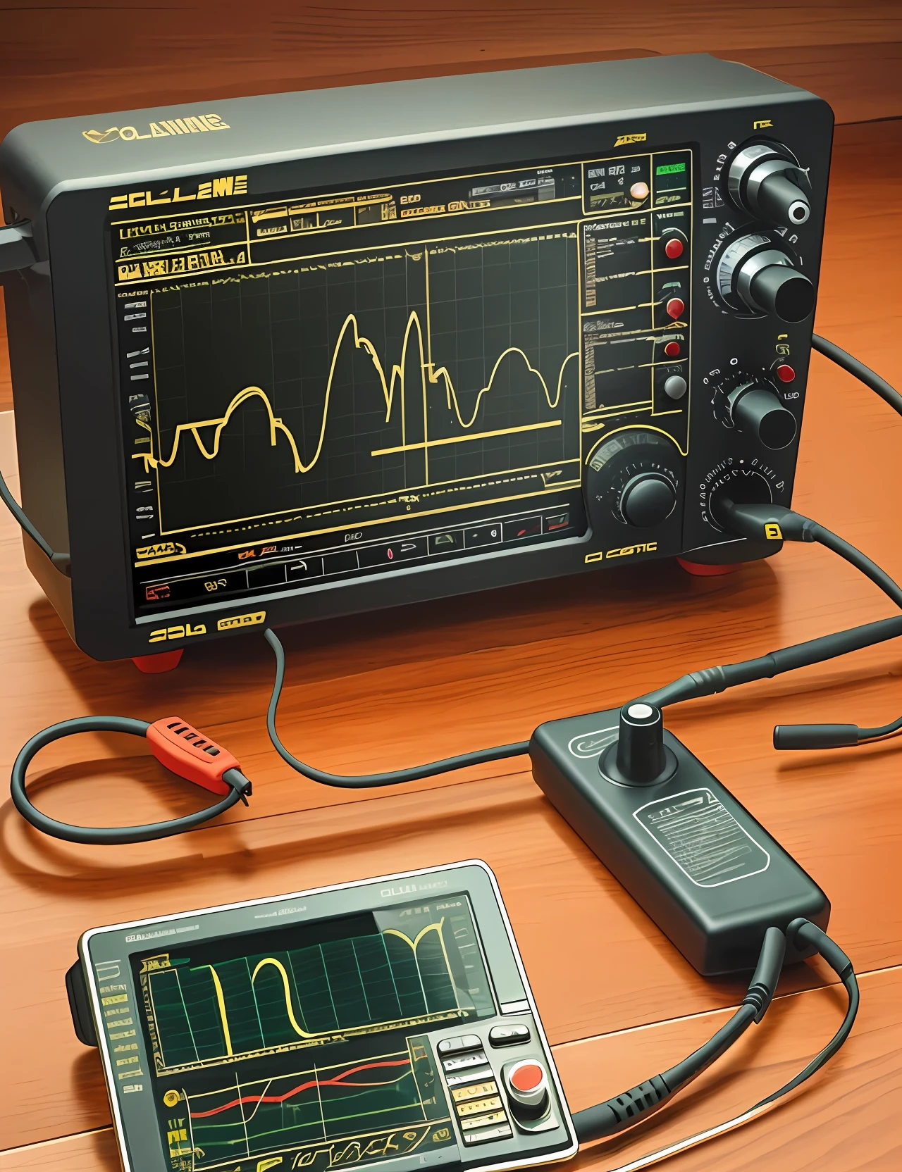 soldering iron, oscilloscope, anime, --auto --s2