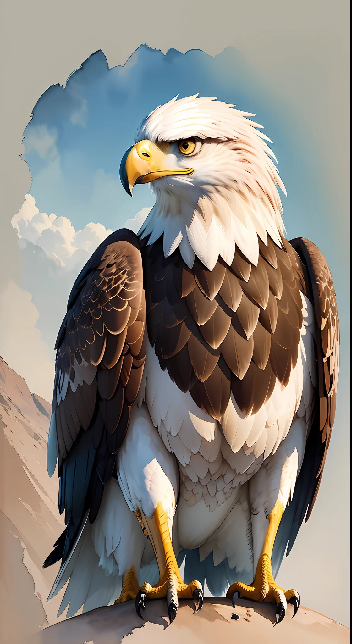Best illustration, watercolors of an eagle, the best and high 8k image quality --auto --s2