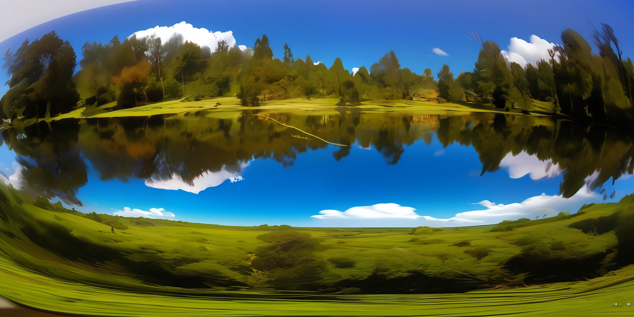 (NIJIFTB),
Masterpiece perfectly imitating an oil painting.
landscape, (fisheye lens: 0.25), cabin