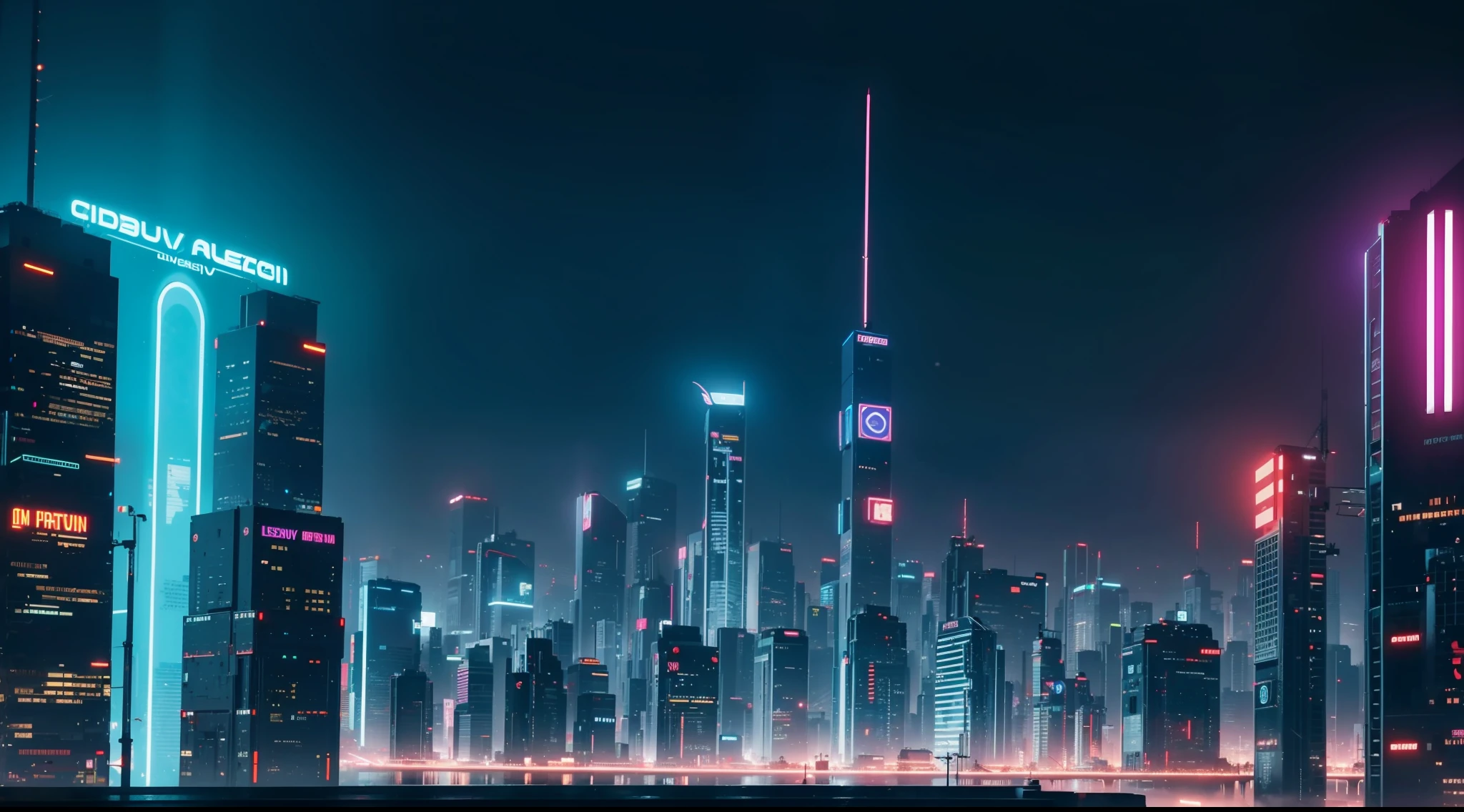 busy cyberpunk cityscape, neon, people, futuristic and innovative architecture, vibrant, photorealistic, realistic, dramatic, dark, sharp focus, 8k