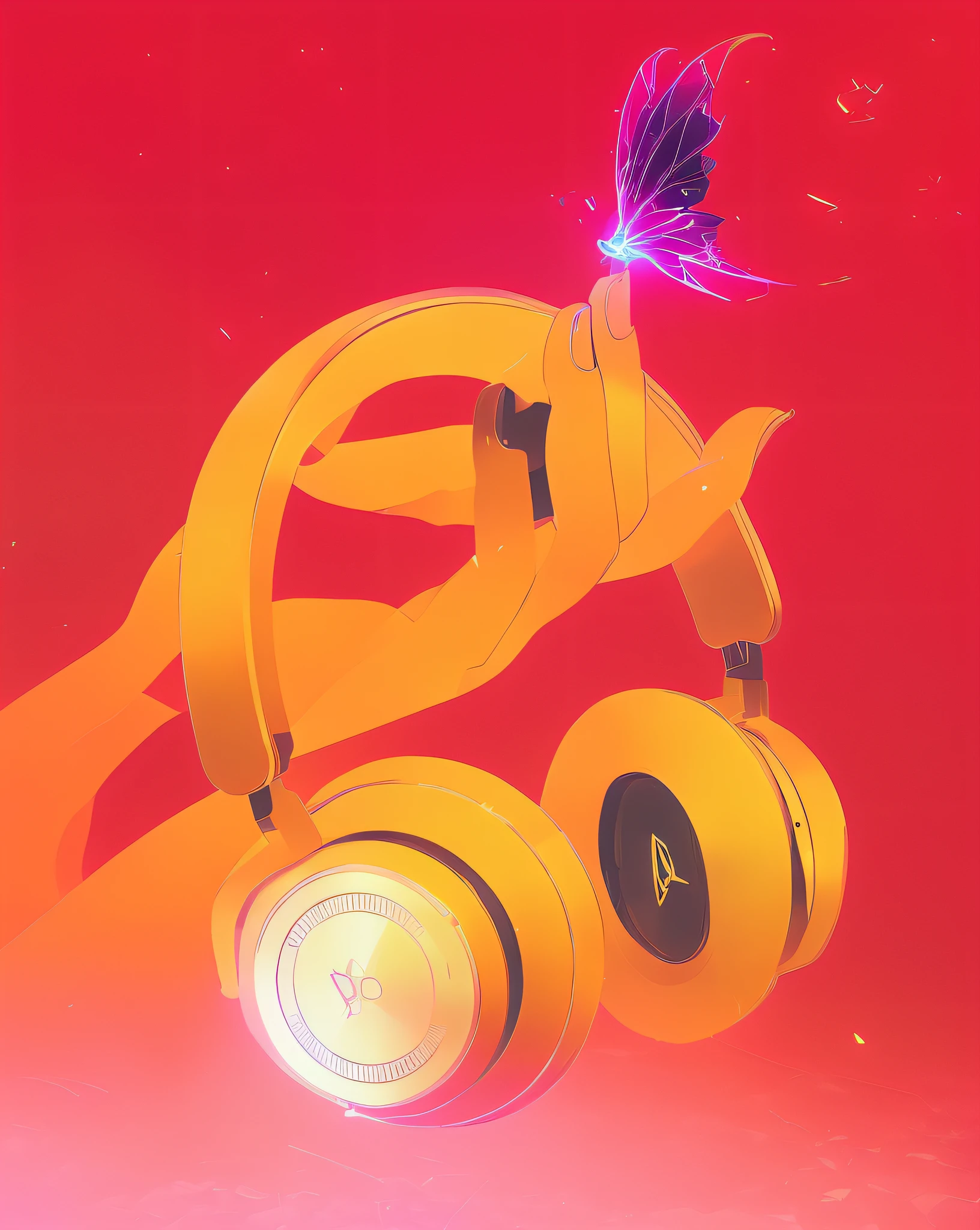 snthwve style nvinkpunk (symmetry:1.1) (portrait of floral:1.05) a photo of young (woman:1.5) with long transparent coat, (headphones:1.3), (blonde hair:1.5), (assassins creed style:0.8), pink and gold and opal color scheme, beautiful intricate filegrid facepaint, intricate, elegant, highly detailed, digital painting, artstation, concept art, smooth, sharp focus, illustration, art by greg rutkowski and alphonse mucha, 8k, theprince