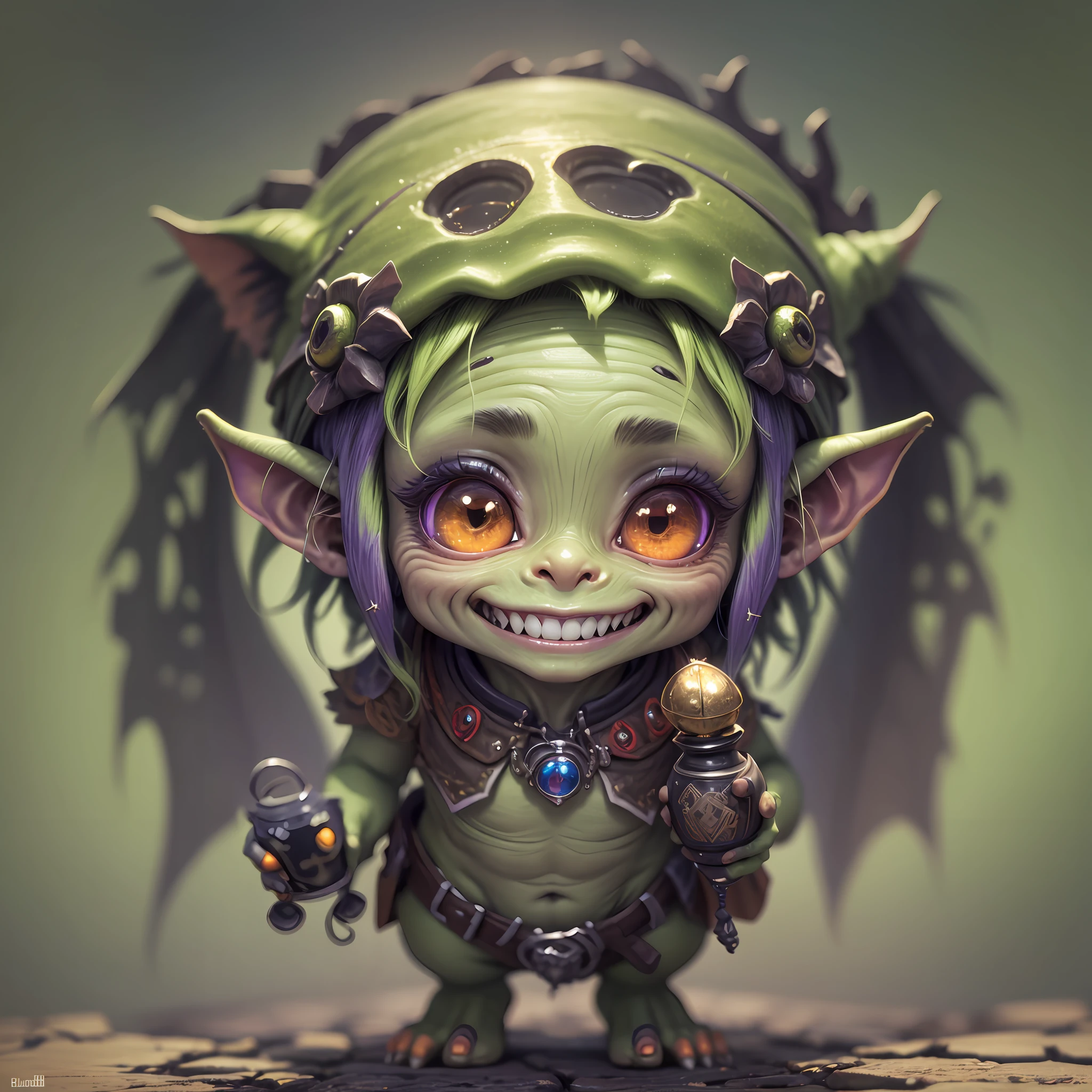 Goblin, small, highly detailed, UHD, HIRES, studio lighting, pot of gold, rainbow, ghastly smile, super detailed face, full body, typical clothes of the USA, United States. --auto --s2
