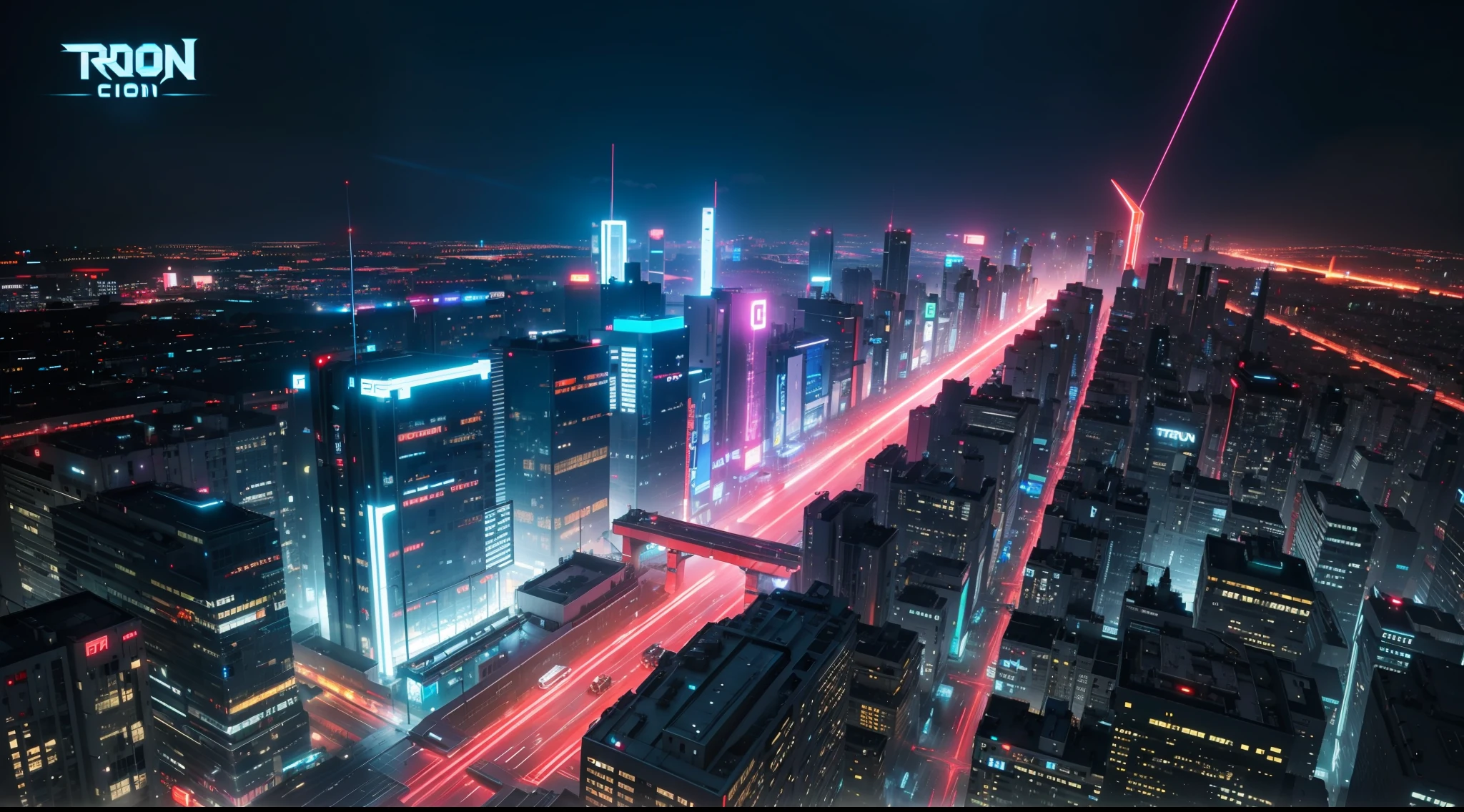 Photo of drone The city of neo - tron legacy in 2 0 9 9. concept art, artstation, cityscape, night time, raining, vibrant colors, cyberpunk, french architecture, vibrant, photorealistic, realistic, dramatic, cinematic lighting, sharp focus, 8k