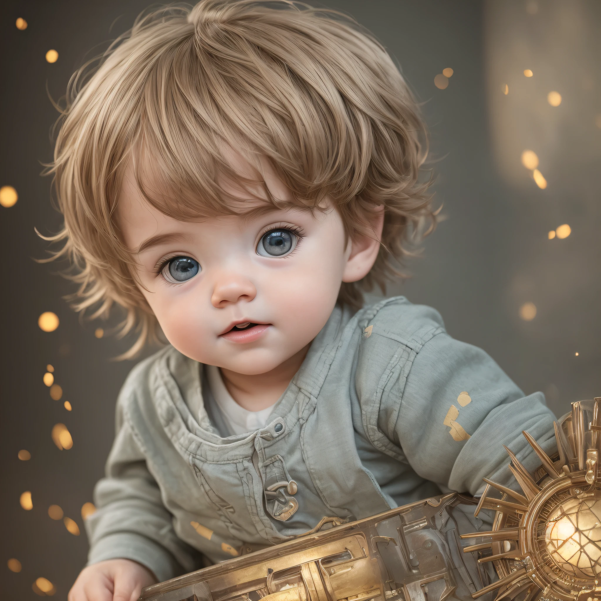 "cute hyper realistic, unreal mechanism, studio lighting, HDR, 8k, cute child fapression" --auto --s2