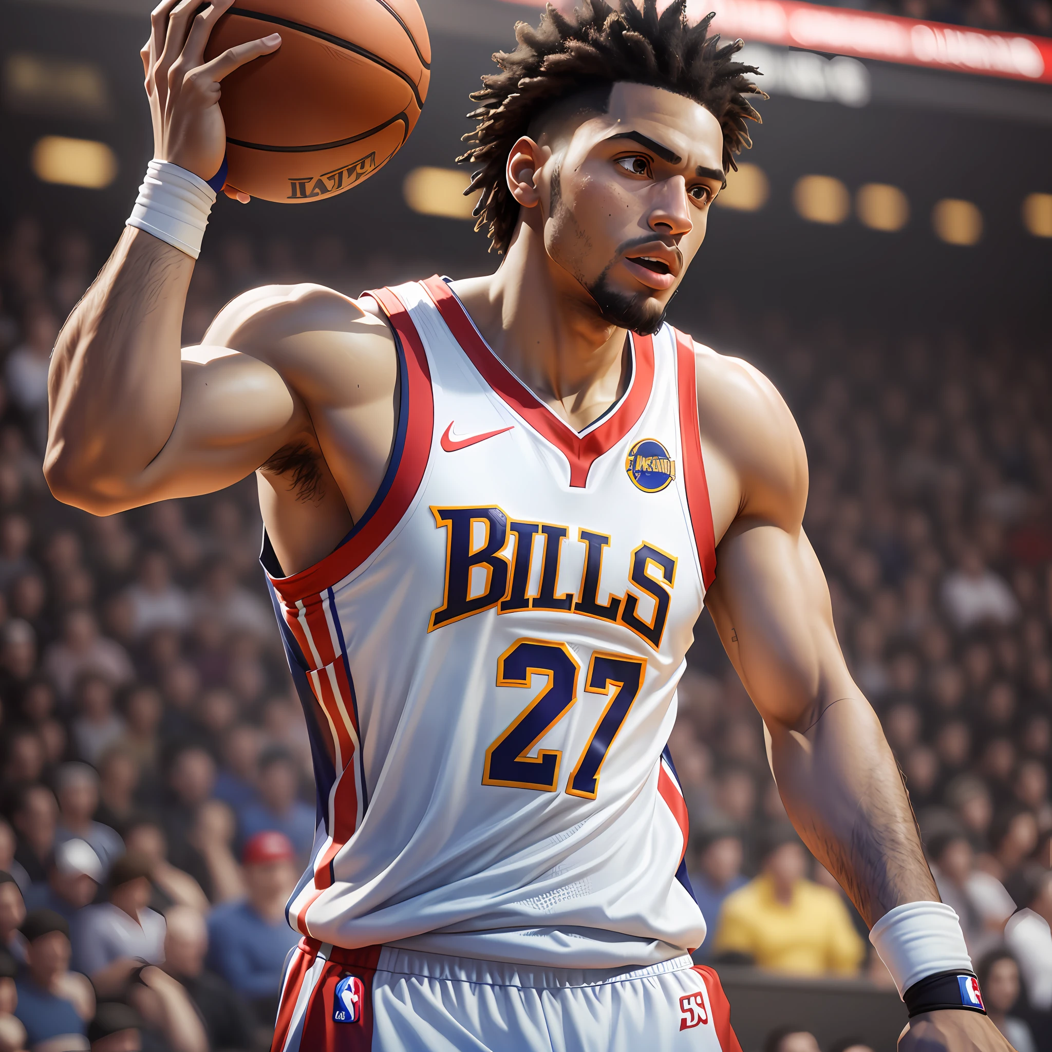 Expensive ultra realistic detailed NBA basketball player