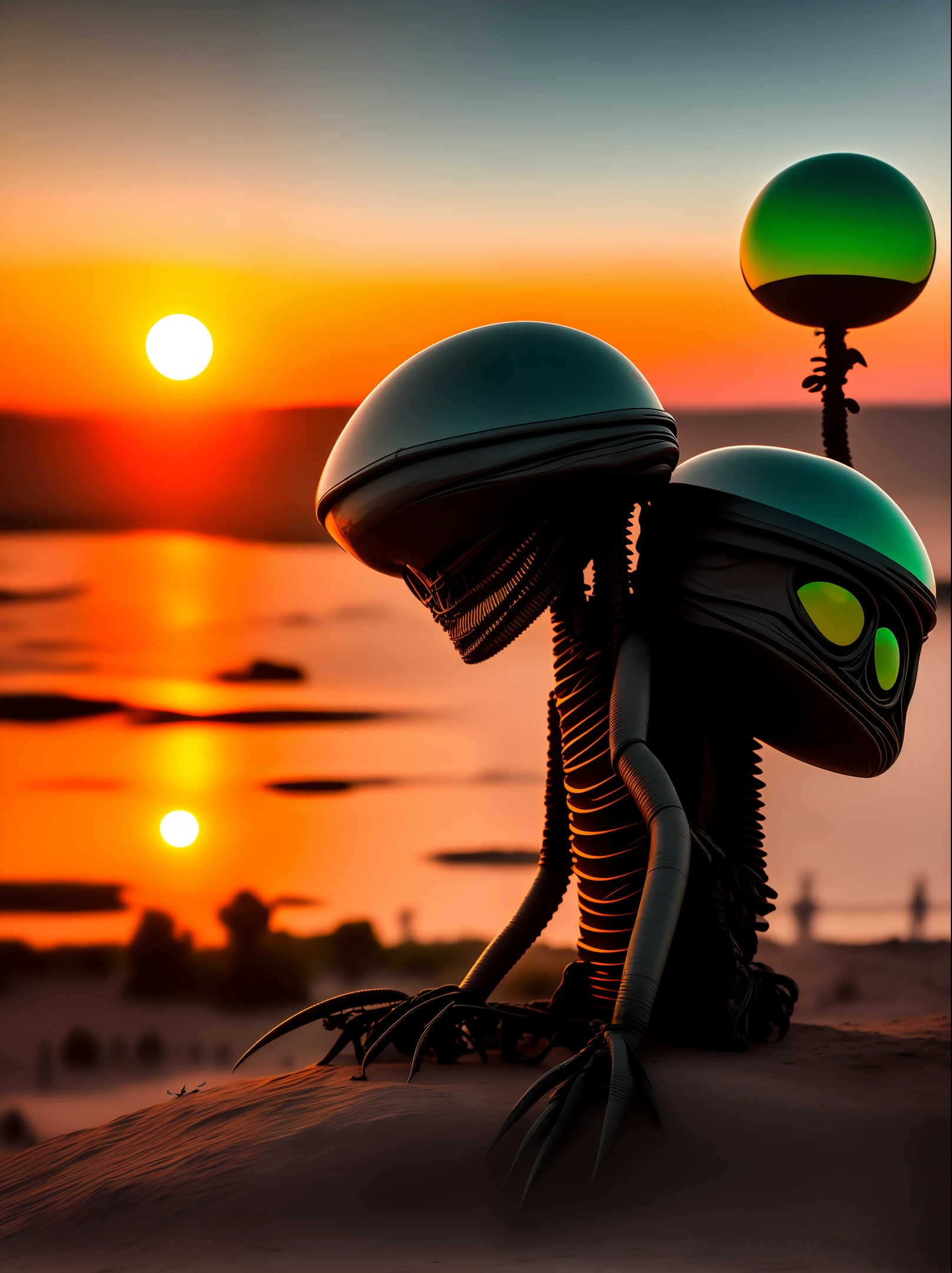 Alien watching sunset