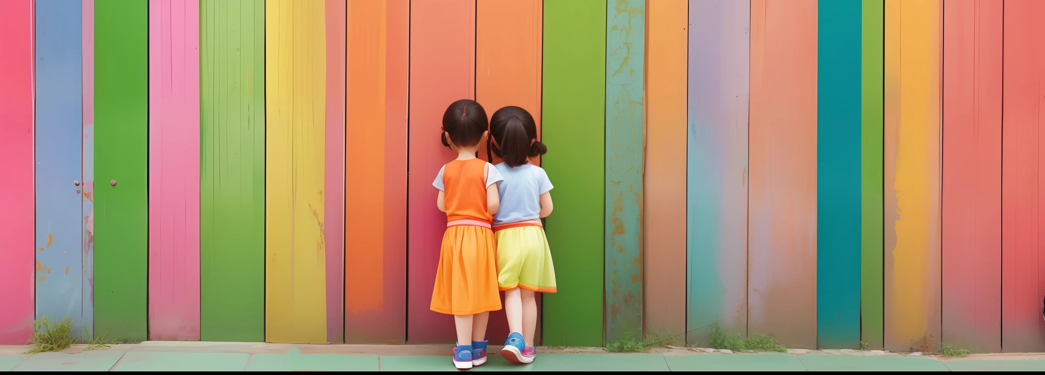 Children on a colorful background