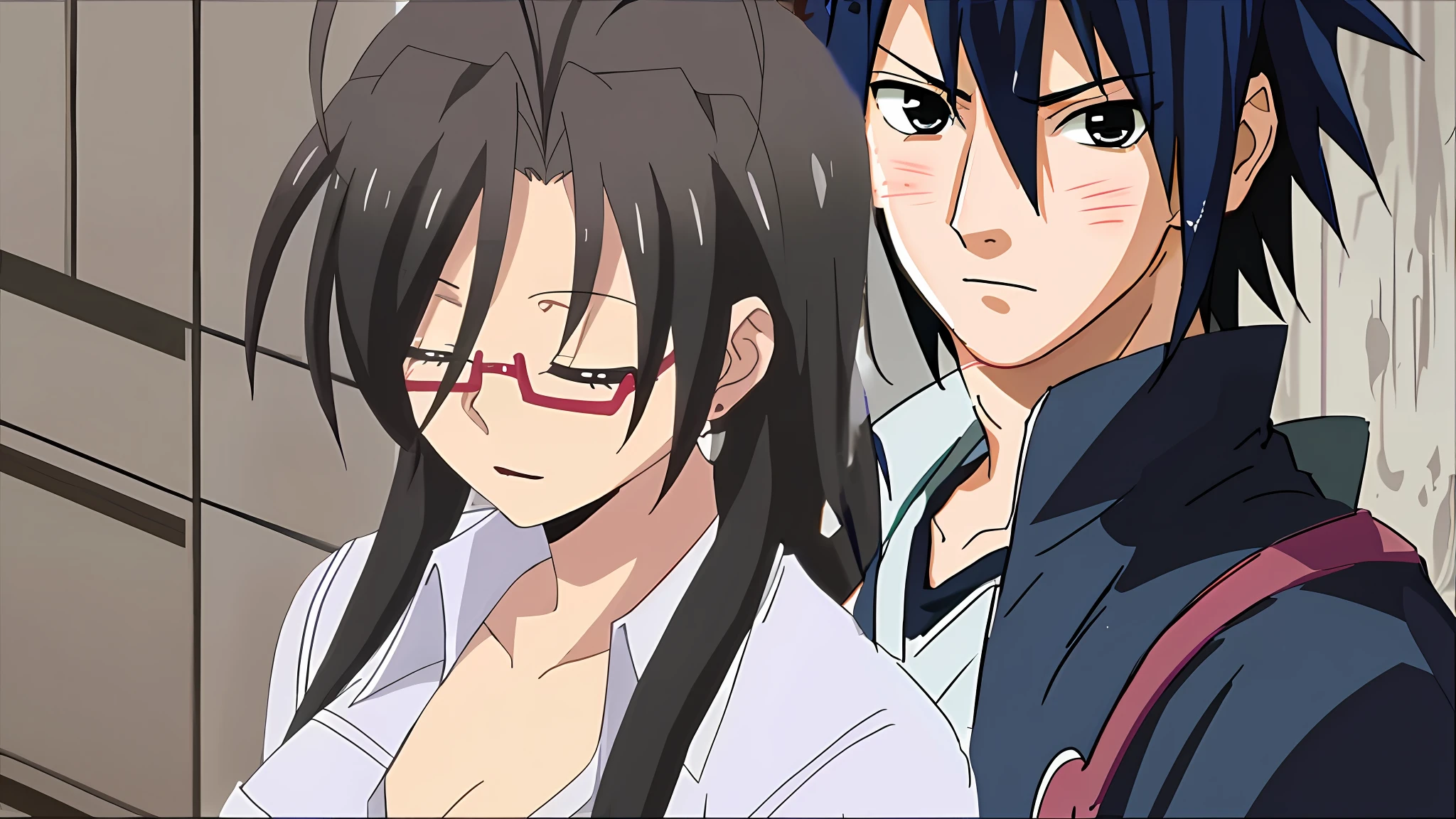 Masterpiece, best quality, high quality, super quality, handsome, Sasuke Uchiha, falling in love, blushing, embarrassed