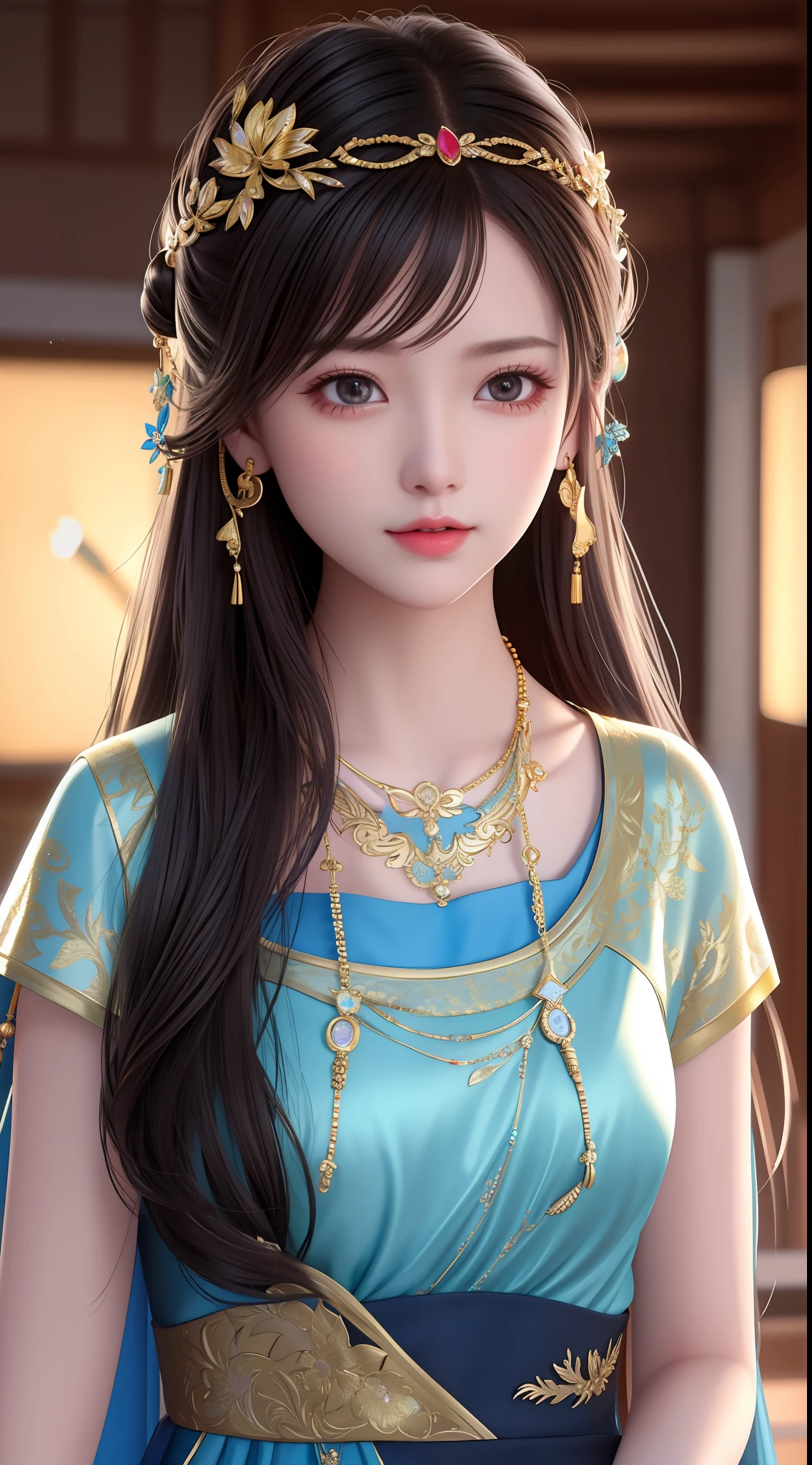 best quality, masterpiece, highres, 1girl,china dress,hair ornament,necklace, jewelry,Beautiful face,upon_body, tyndall effect,photorealistic, dark studio, rim lighting, two tone lighting,(high detailed skin:1.2), 8k uhd, dslr, soft lighting, high quality, volumetric lighting, candid, Photograph, high resolution, 4k, 8k, Bokeh,