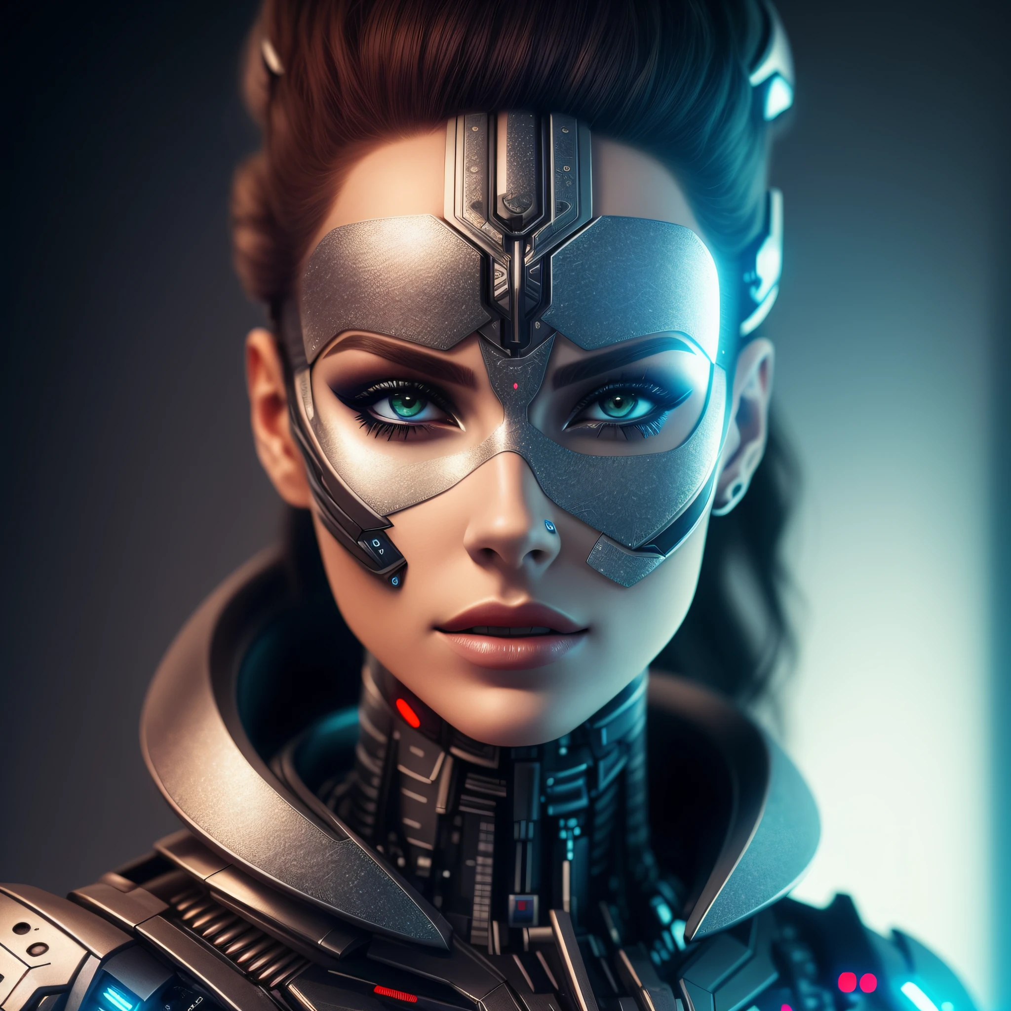 a woman with a futuristic make up and a futuristic face, portrait of a sci - fi woman, cyborg fashion model, cyborg woman, portrait beautiful sci - fi girl, portrait of a cyborg queen, attractive sci - fi face, futuristic woman portrait, cyborg - girl, cyborg portrait, detailed portrait of a cyborg, cyborg girl, beautiful female cyborg, cyborg fashion shot --auto --s2