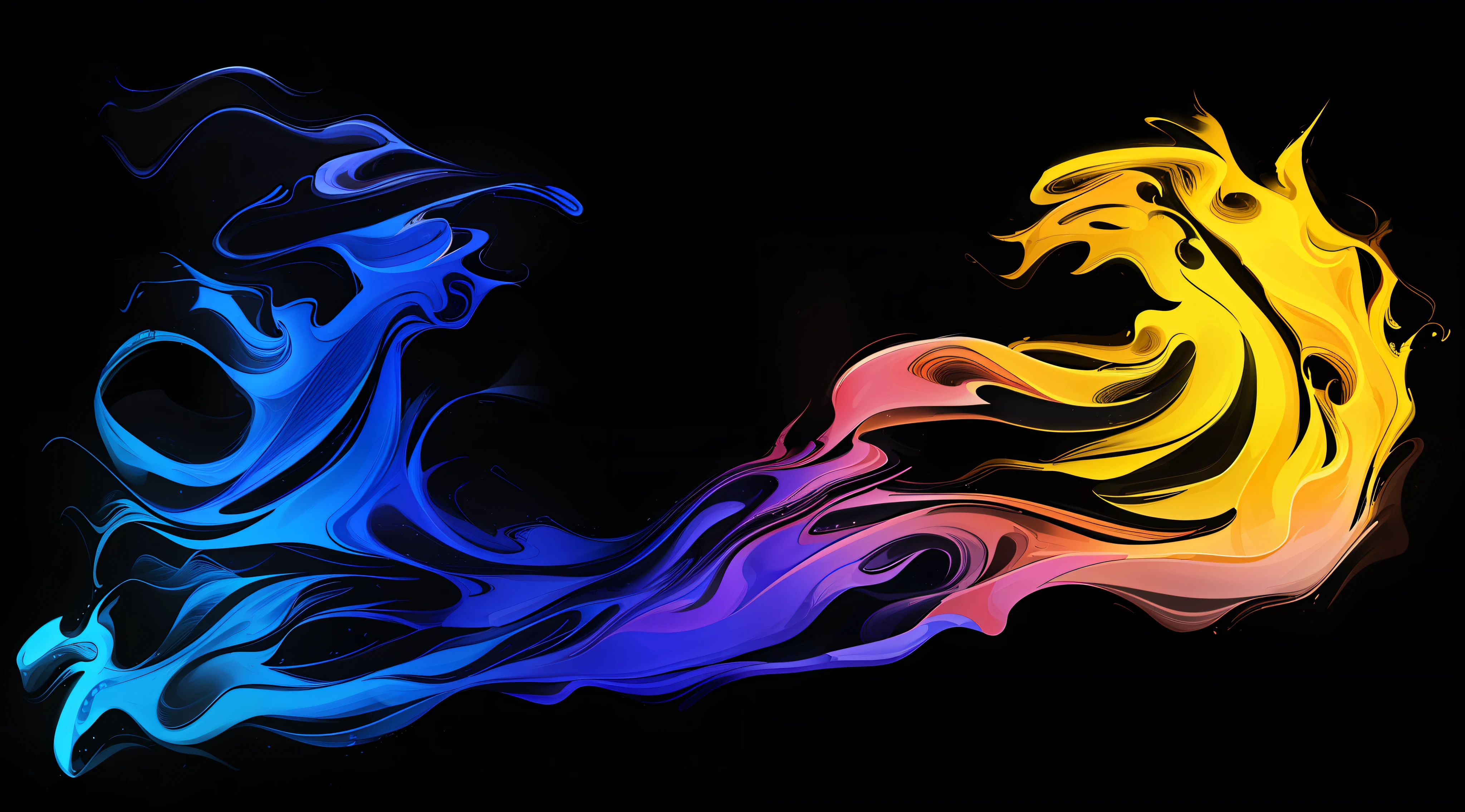 a couple of colorful horses are standing next to each other, ''wallpaper of a phoenix, pc wallpaper, fire and water, amoled wallpaper, 4 k hd illustrative wallpaper, wallpaper 4k, wallpaper 4 k, flame colors bright, with a black background, colorful high contrast hd, hd wallpaper, colorful fire, colorful contrast, computer wallpaper