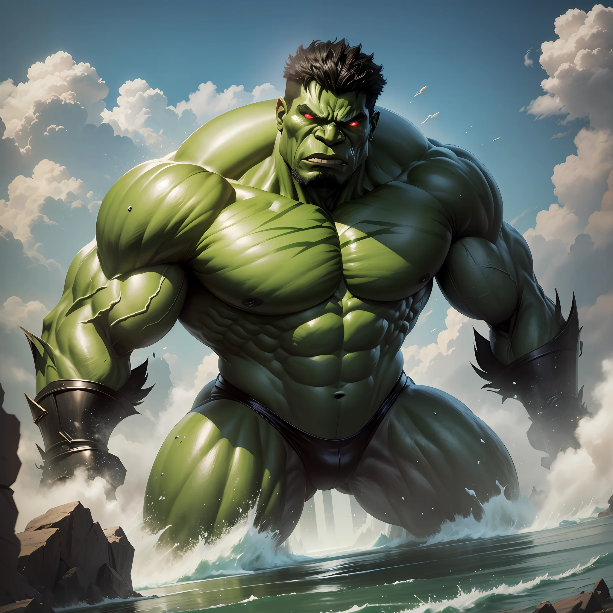 Amazing Black Hulk, ultrarealistic futuristic image --auto --s2