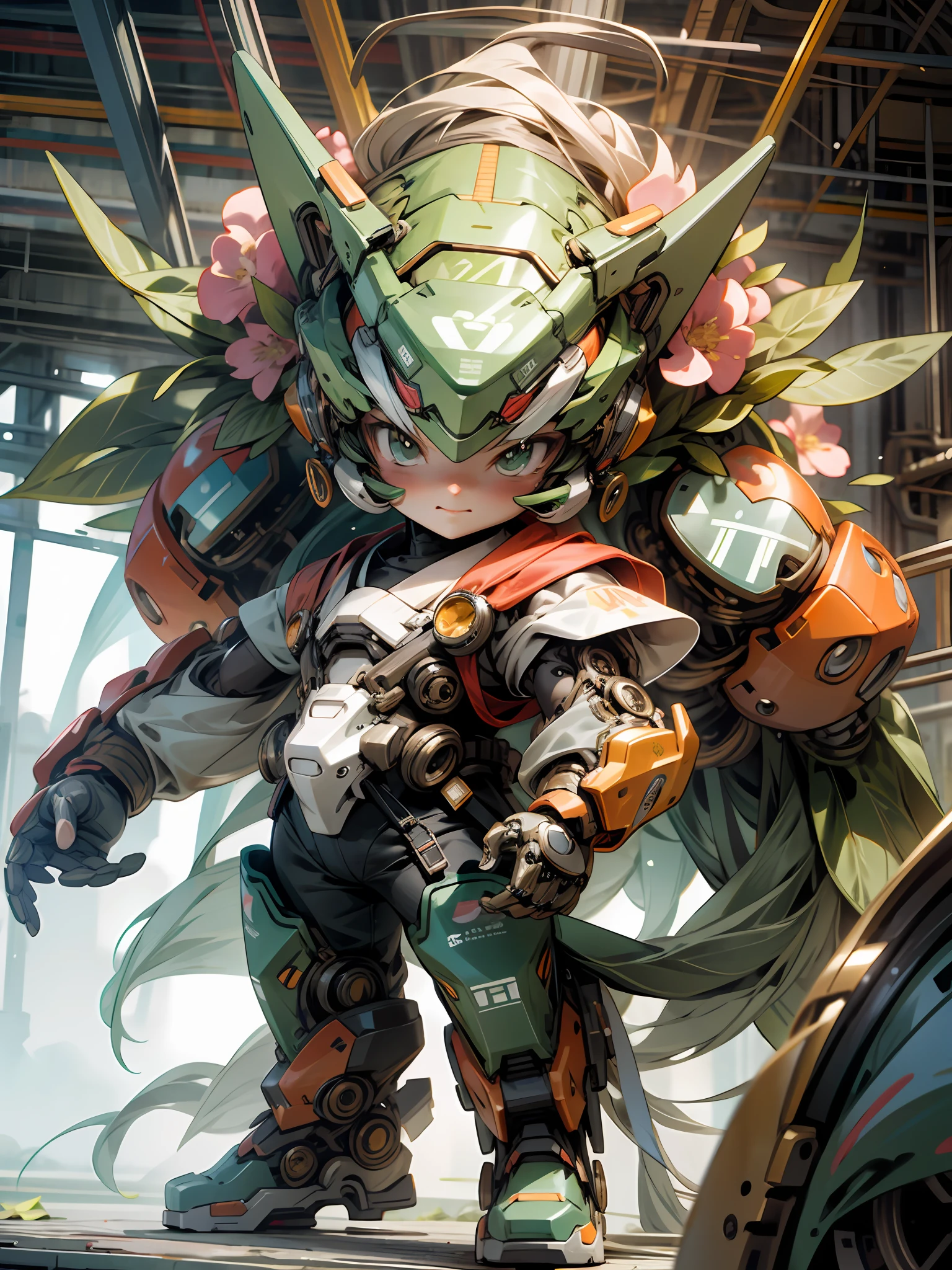 (chibi:2.8), (blindbox:2.6), green forest, medium range lens, science fiction, Full of vitality, (1 Cute Lovely mecha warrior: 1.6),(full body: 1.8), (solo), master colors, master color schemes, (colorful and beautiful flowers: 2.6), science fiction, warrior, gray and orange tones, masterpiece, best quality, future, mechanization, lighting, early morning, mechanical body, complex mechanical helmet, cool, biomimetic, biological design, semi mechanical, biomechanics, (In the huge green factory factory full of flowers: 1.6), sunlight, Dingdall phenomenon, complex abstract body, complex artwork, (highly detailed: 1.8), ultra detailed, high-resolution, extremely detailed CG, unified 8k wallpaper, caustics, fabric coloring, ultra detailed skin, perfect anatomical structure, meticulous, raw,chibi,chibi,chibi,chibi,chibi,chibi,chibi,chibi,chibi,chibi,
perfect anatomy,detailed, exquisite details, master lighting, master color matching, photography, photography, realistic photos, 16K, wallpaper, master photography, photography works, movie grade lighting, movie grade lighting, movie, wallpaper, movie composition, style-rustmagic, Style-Petal, emb-nuke2, kawaii anime girl, advntr, style-sylvamagic