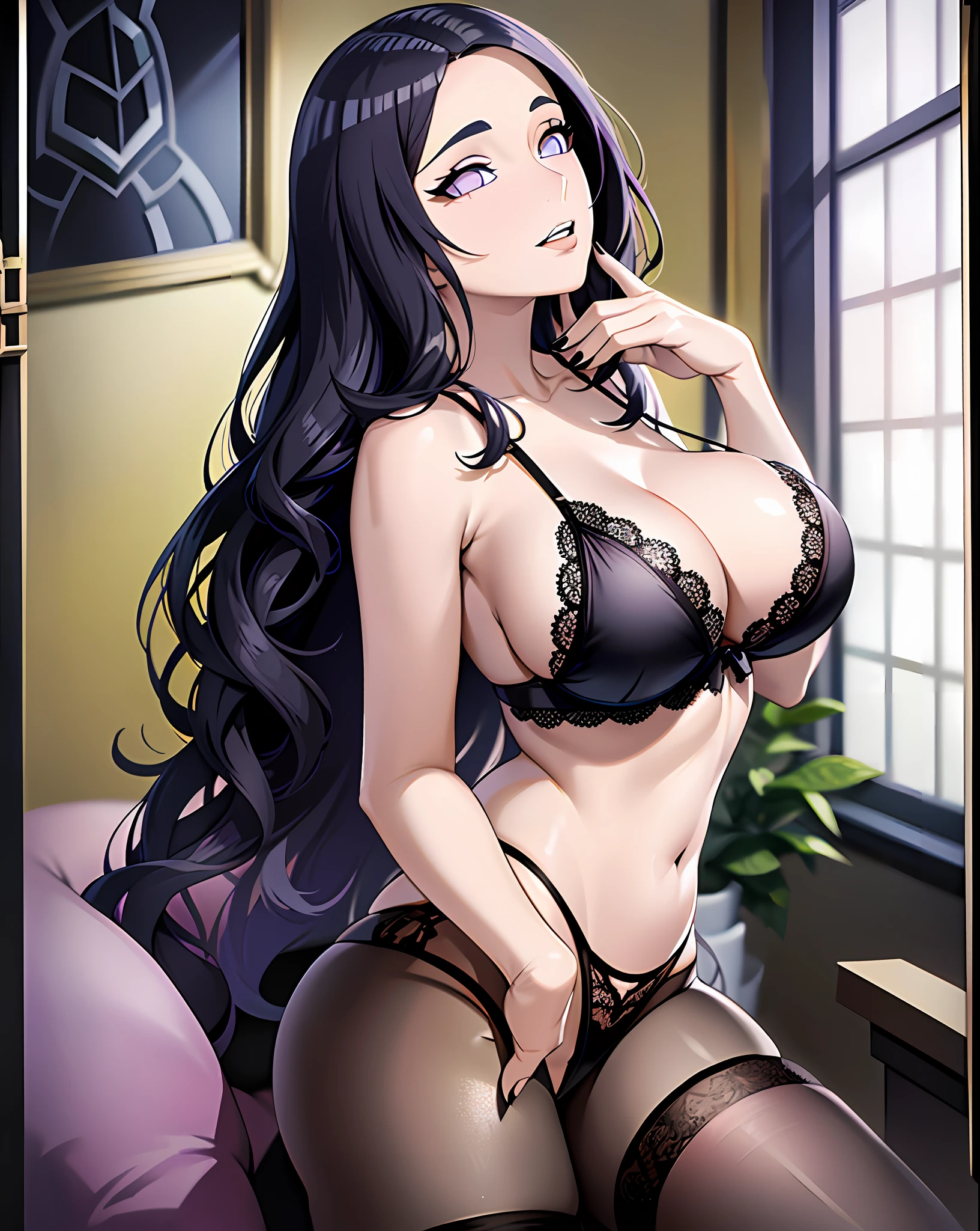 araffe woman in lingerie posing in a living room, violet myers, lacey, demi rose, angelawhite, seductive lady, in a black betch bra, laced lingerie, curvy model, scantily clad, dressed in black lace, sexy look, 21 years old, stunning beauty, beautiful body and face, with a seductive smile, jaw dropping beauty
araffe woman in lingerie posing in a living room, a screenshot by Sebastian Vrancx, reddit, tachisme, violet myers, lacey, angelawhite, demi rose, seductive lady, in a black betch bra, laced lingerie, curvy model, scantily clad, dressed in black lace, sexy look, 21 years old, stunning beauty