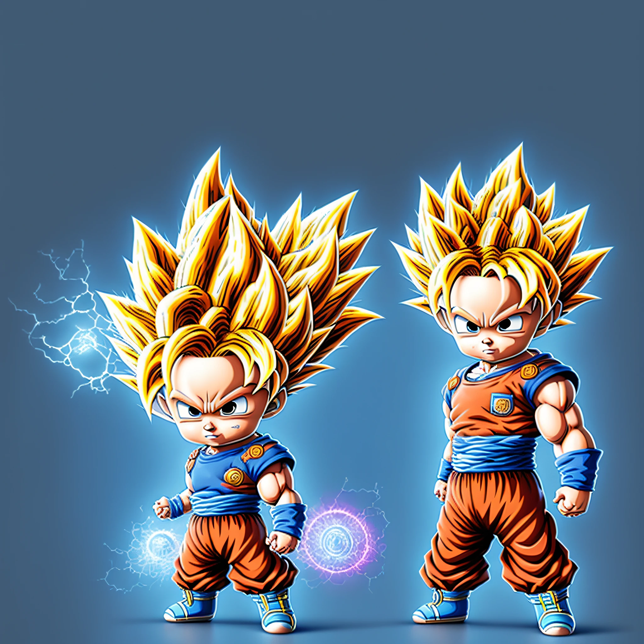goku, 3d, futuristic, in a city, ultrarealism, doll style, for prints, a character only in the photo