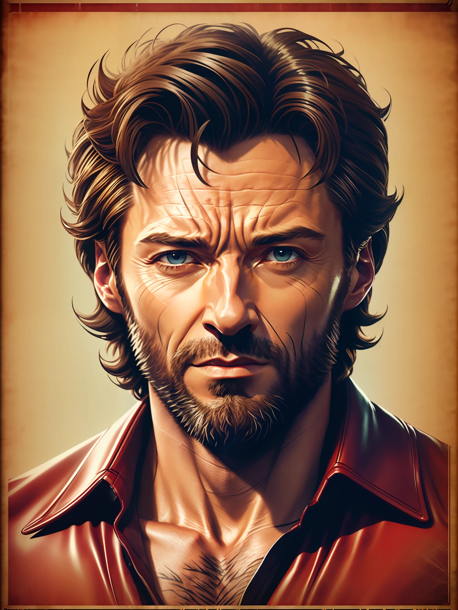 Hugh Jackman as wolverine, vhs effect, (poster:1.6), poster on wall, nostalgia, movie poster, portrait, close up
(skin texture), intricately detailed, fine details, hyperdetailed, raytracing, subsurface scattering, diffused soft lighting, shallow depth of field, by (Oliver Wetter)