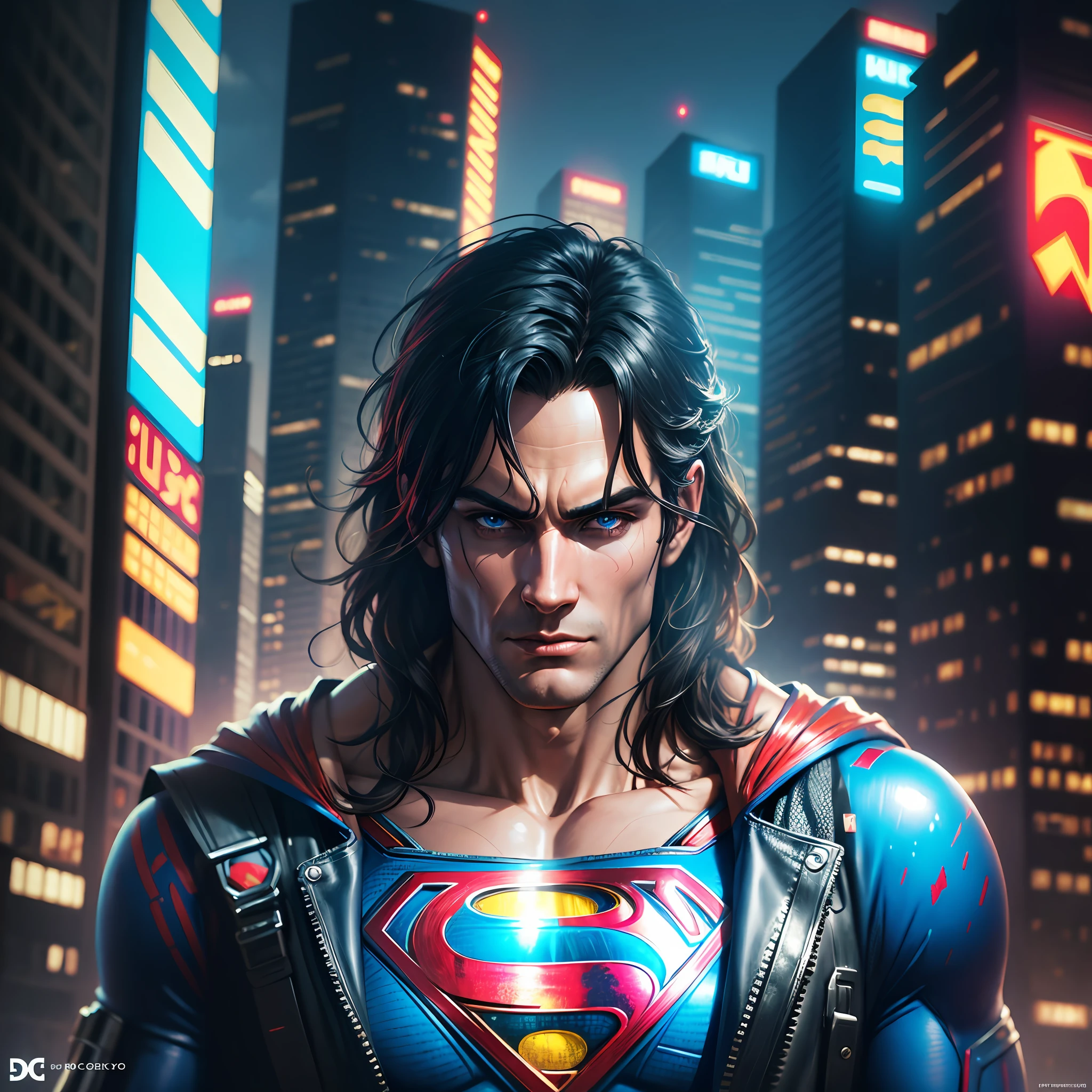 Superman (DC), cyberpunk, 8K --auto --s2