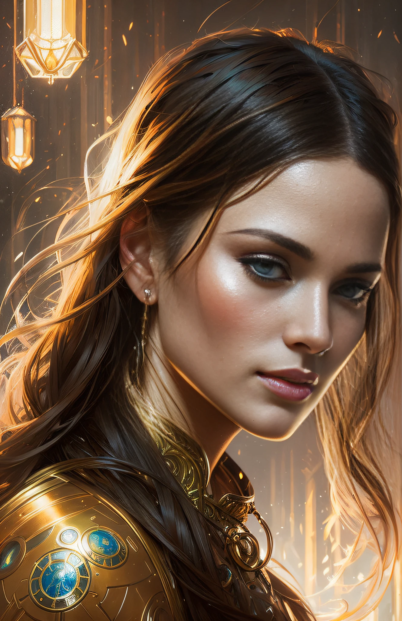 cover, hyperdetailed painting, luminism, Bar lighting, complex, head and shoulders portrait, 4k resolution concept art portrait by Greg Rutkowski, Artgerm, WLOP, Alphonse Mucha