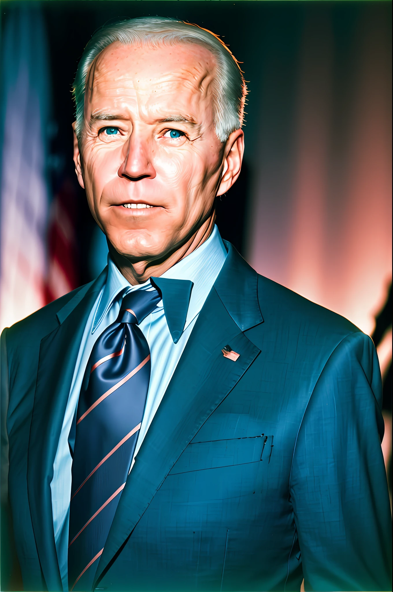 male model 45 yo , joe biden the president of usa , , black suit, seductive, Florence, Italy background, night, bokeh, depth of field, (upper body:1.0), best quality, intricate details, detailed eyes, masterpiece, film grain, 1980s, kodakchrome, flashlight