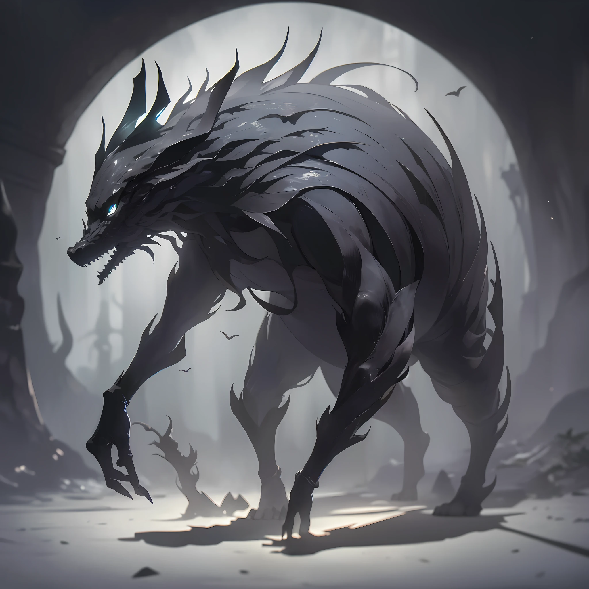 "best quality, ultra-detailed, surrealistic creature made of shadows,(dark background+silhouette:1.2), the creature's form is vague and full of mysteries, dark and eerie atmosphere, ominous sound effects, (low light:1.1), (blurry effect:1.1)"。 --auto --s2