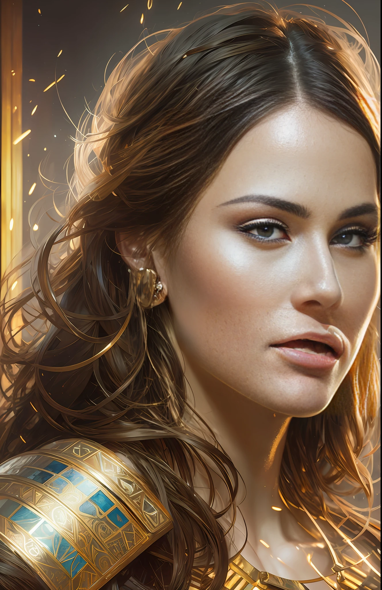 cover, hyperdetailed painting, luminism, Bar lighting, complex, head and shoulders portrait, 4k resolution concept art portrait by Greg Rutkowski, Artgerm, WLOP, Alphonse Mucha