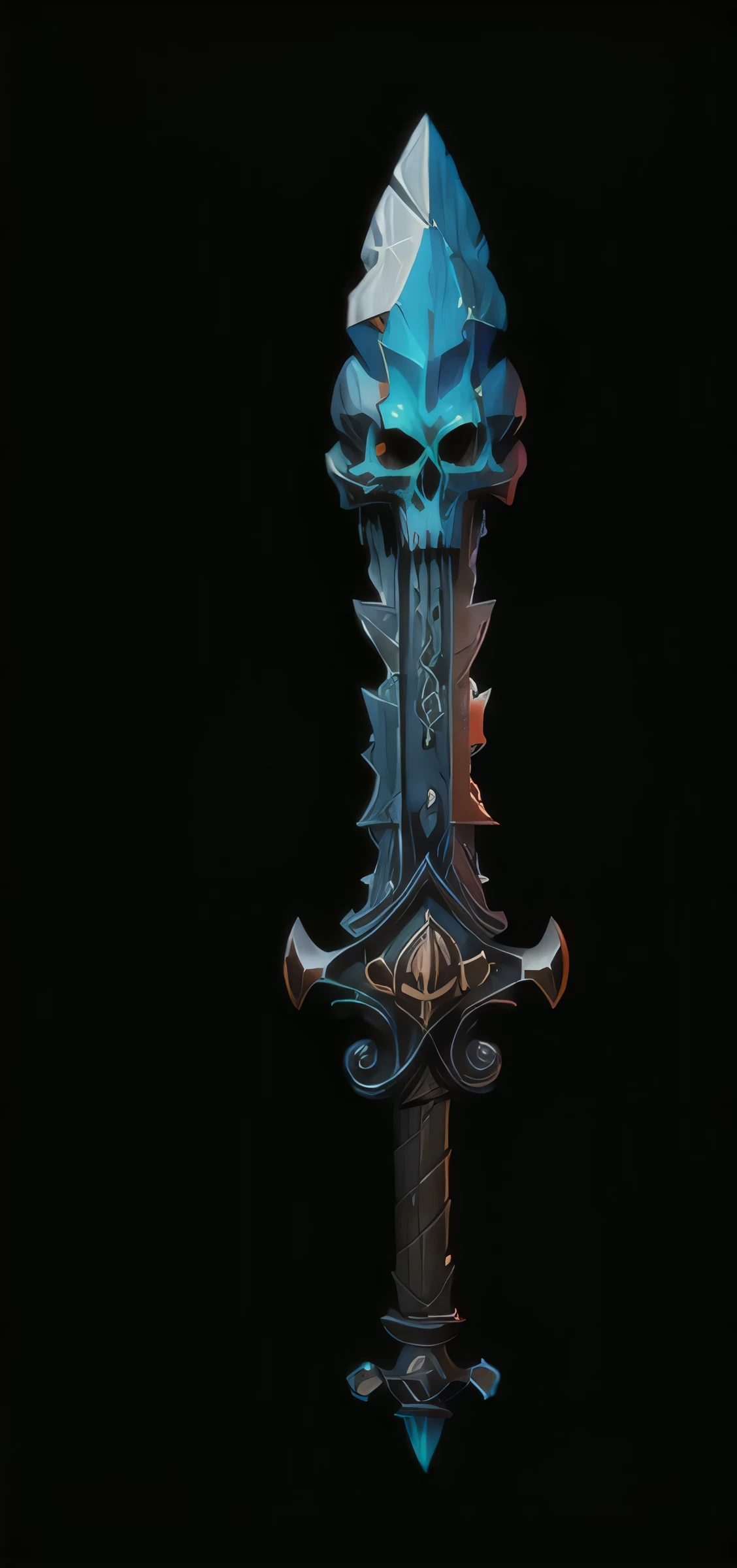 (masterpiece, best quality, ultra-detailed, absurdres), stylized, Illustration,
Game Art of old Broadsword in painting Comix Art style, (broadsword), broken, skull mystical, primal, demonic, bone spike edge, sharp edge, old runes, Trending on Artstation, WoW style,
black background, lr:0.6