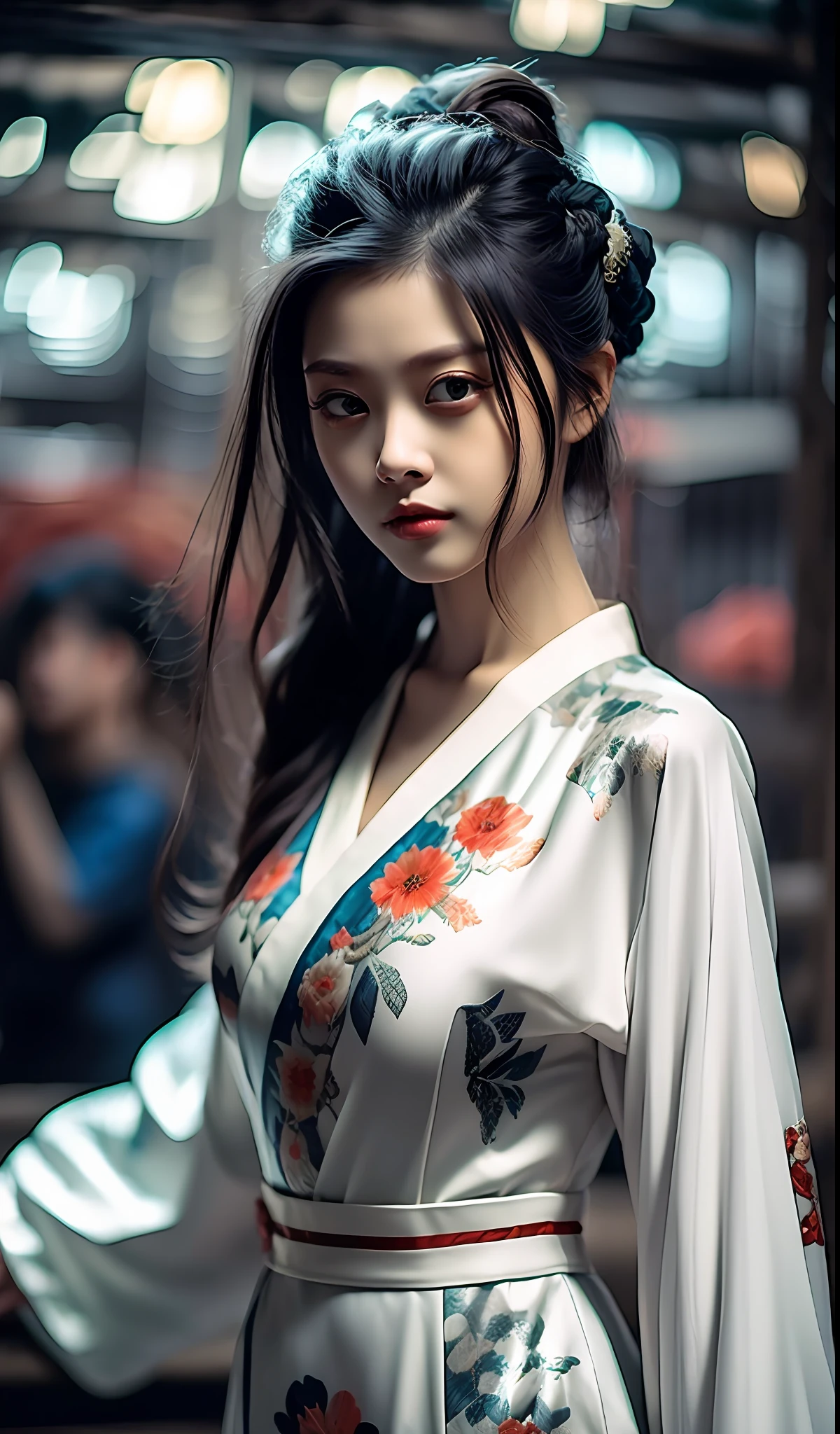 best quality, masterpiece, highres, wuxia 1girl, china dress, super Beautiful face, super beautiful eye, super beautiful hair