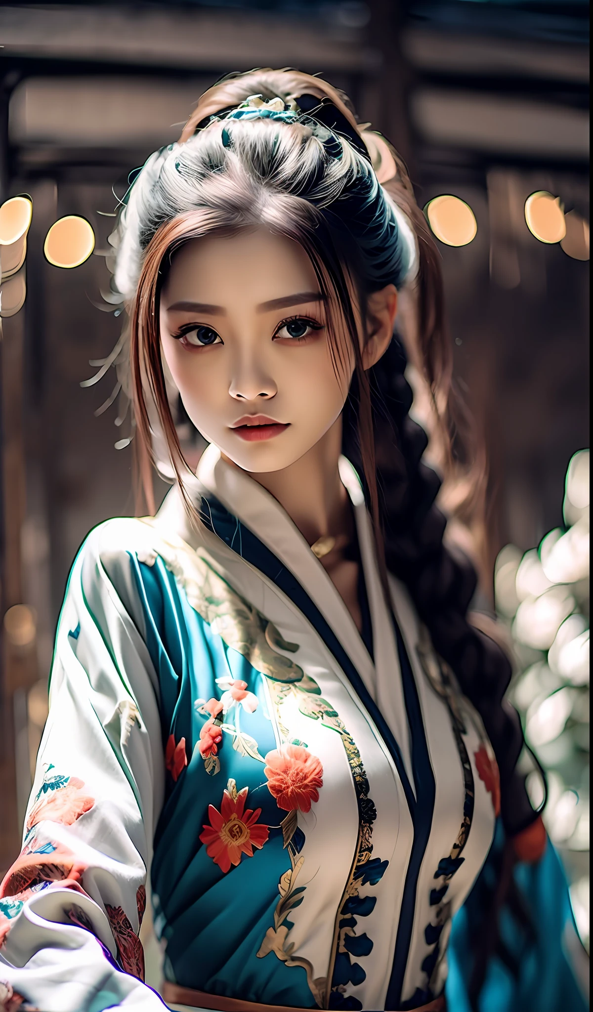best quality, masterpiece, highres, wuxia 1girl, china dress, super Beautiful face, super beautiful eye, super beautiful hair