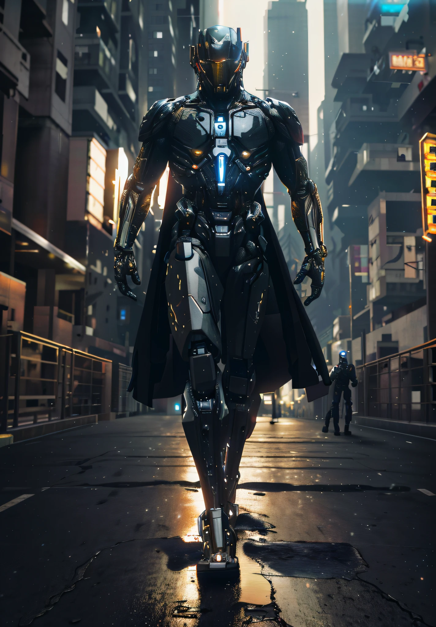 arafed man in a futuristic suit walking down a city street, master chief in cyberpunk city, cyber suit, cybersuits, movie still of a villain cyborg, cybersuit, cyberpunk iron man, diverse cybersuits, cyberpunk suit, movie still of a cool cyborg, unreal engine 4k wallpaper, movie still of a cyborg, full cybernetic combat suit --auto --s2