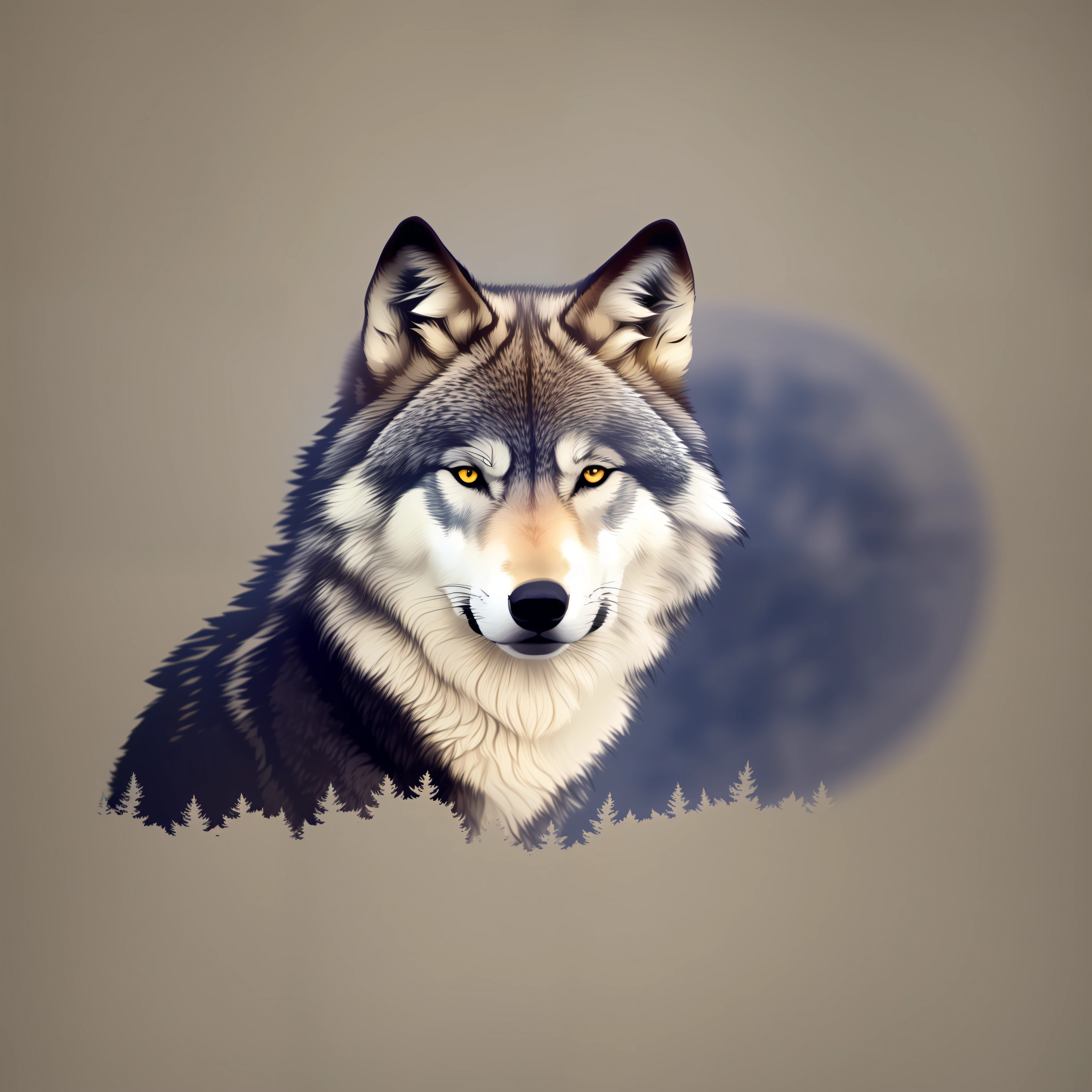 A minimalist wolf